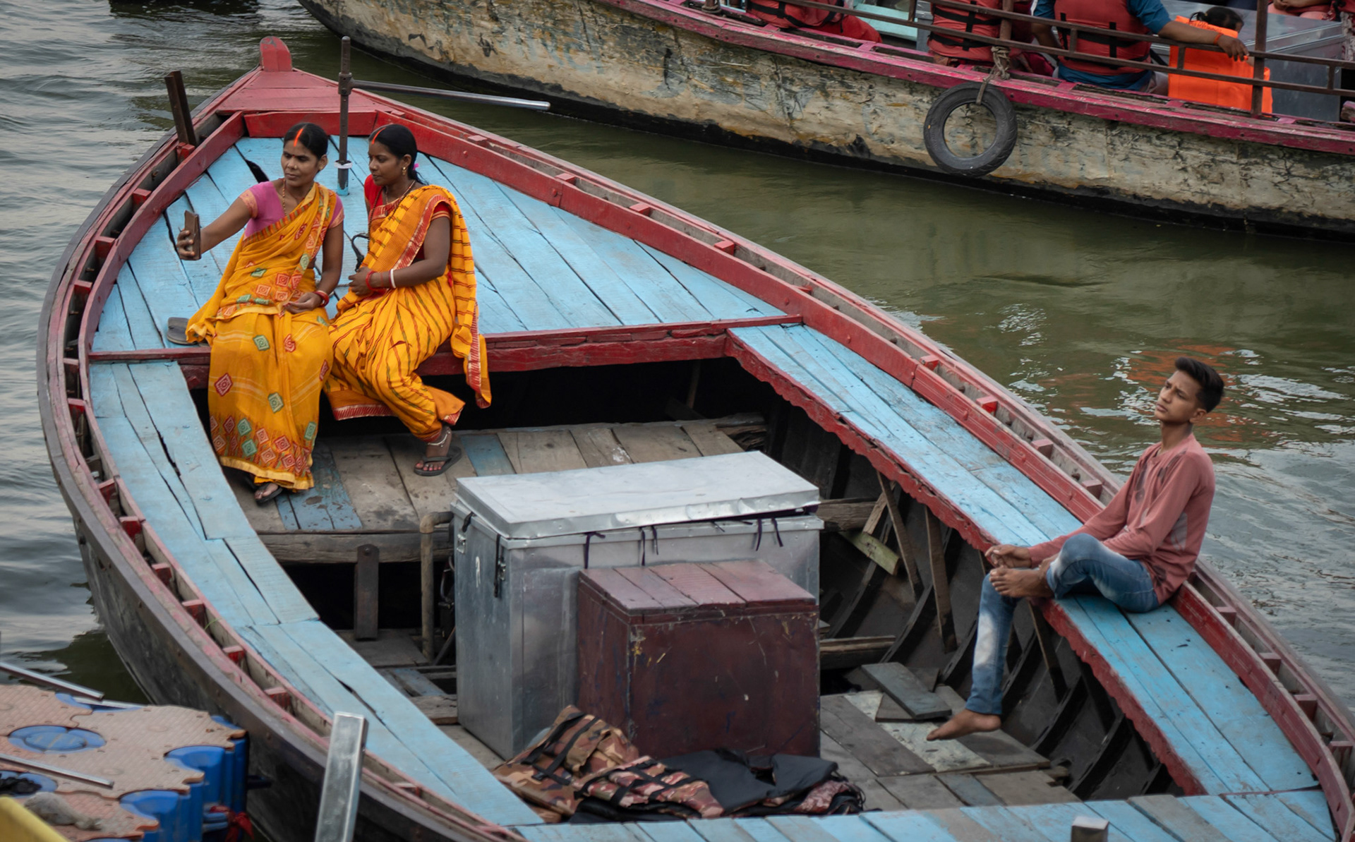 Selfies on the Ganges in Varanasi