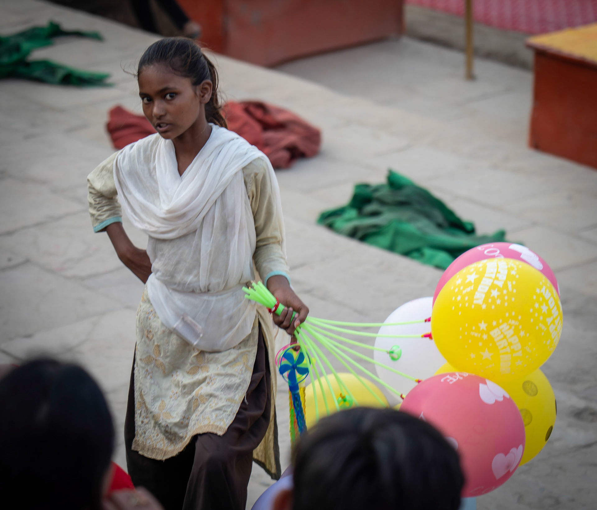 Selling Balloons by the Ganges in Varanasi