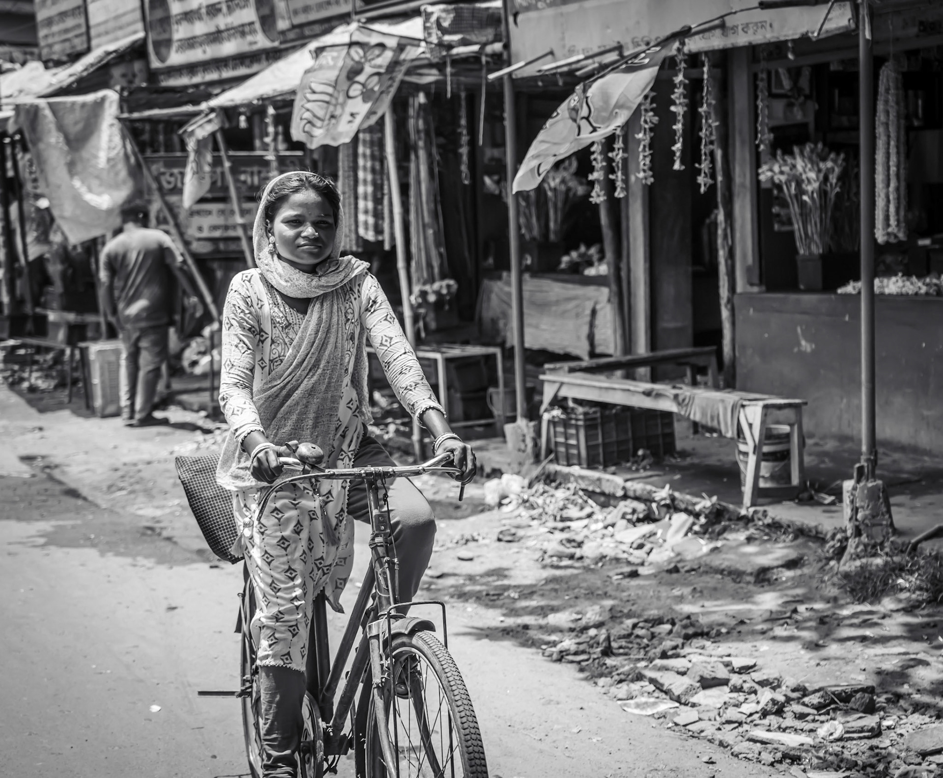 Bike ride in Santiniketan