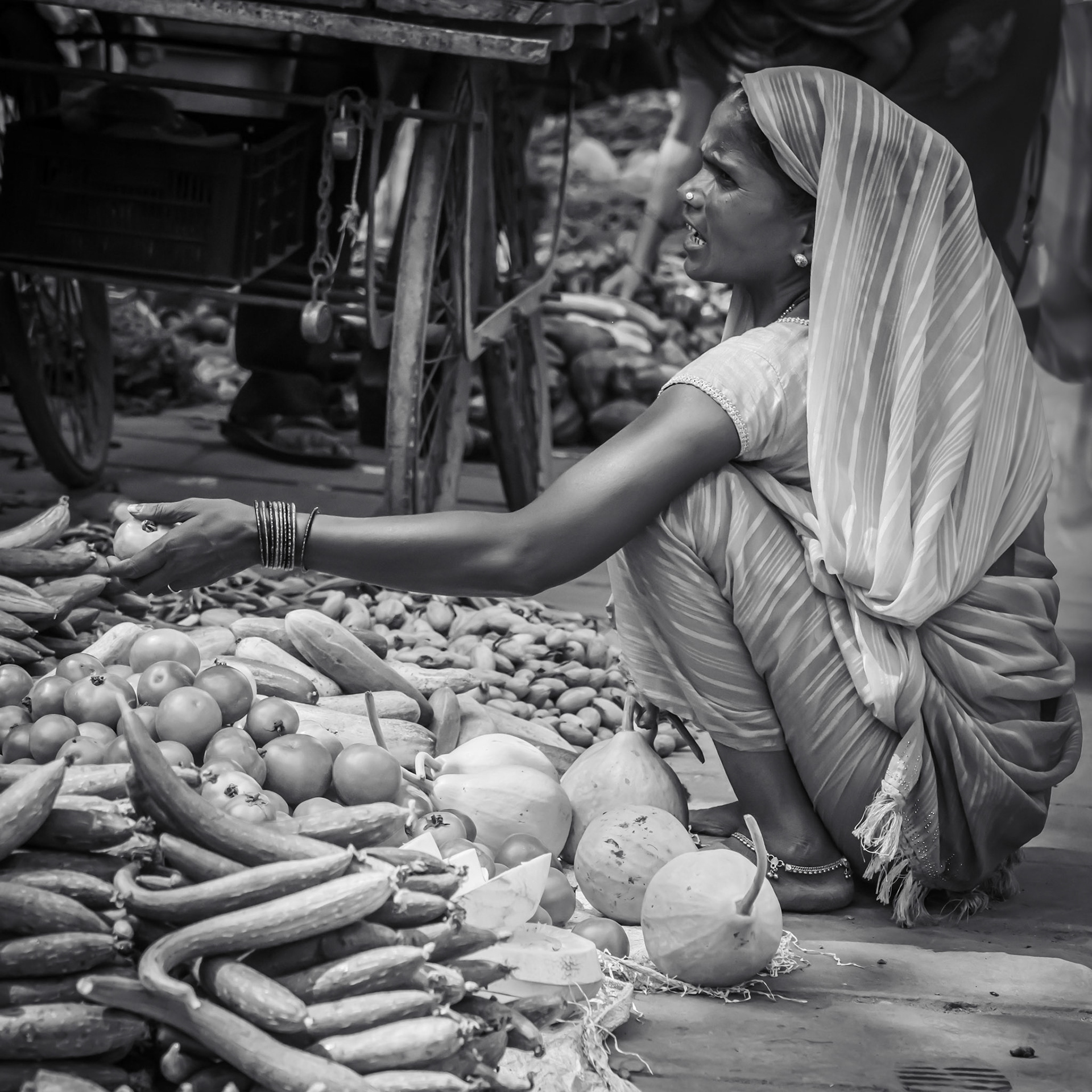 Buying a tomato in Varanasi