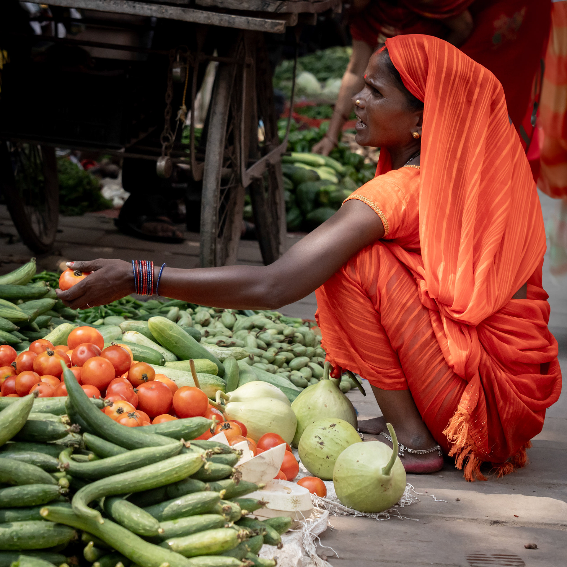 Buying a tomato in Varanasi
