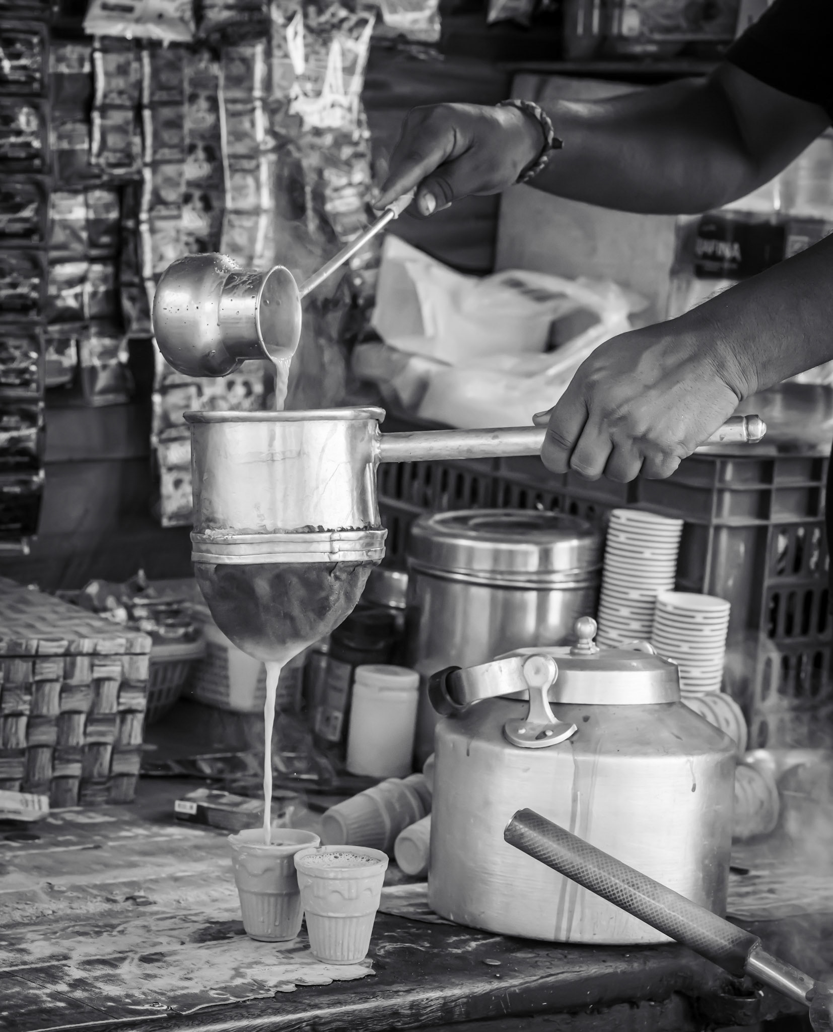 Dipping into the Ganges in Varanasi