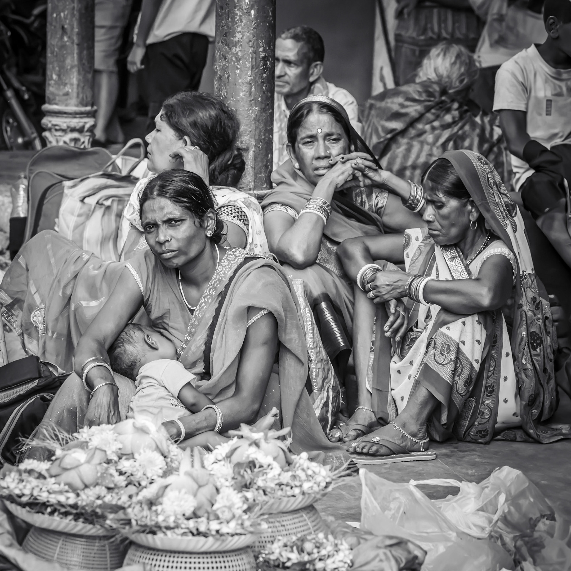 Selling offerings in Varanasi