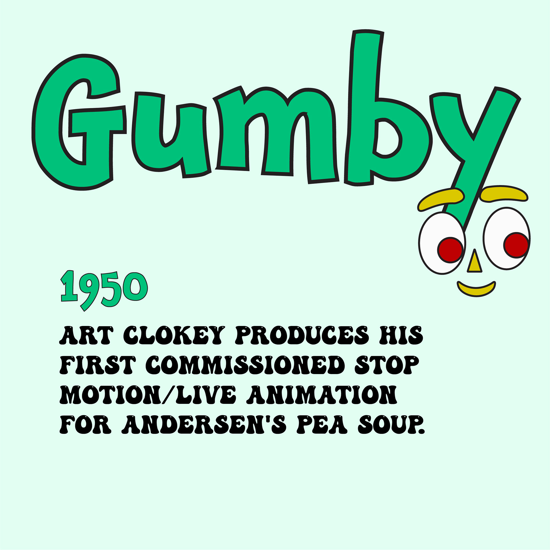 Gumby timeline. Created using Illustrator.