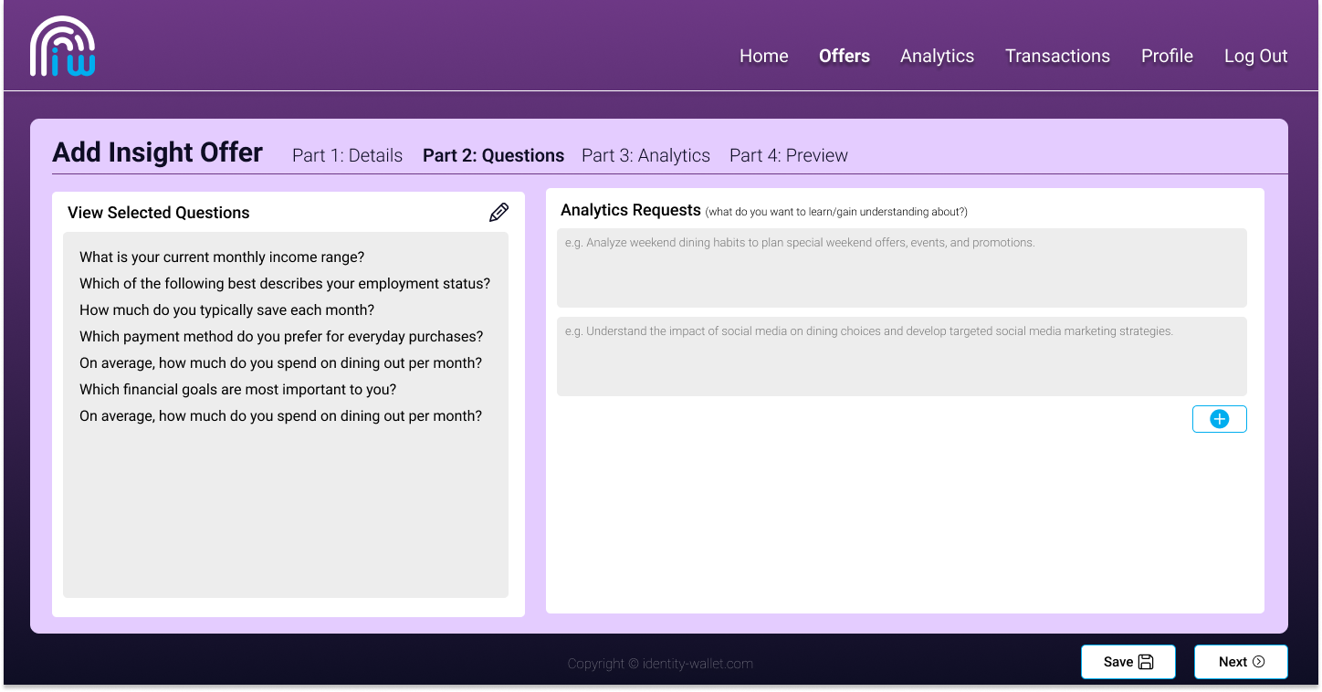 Add Offer: Analytics