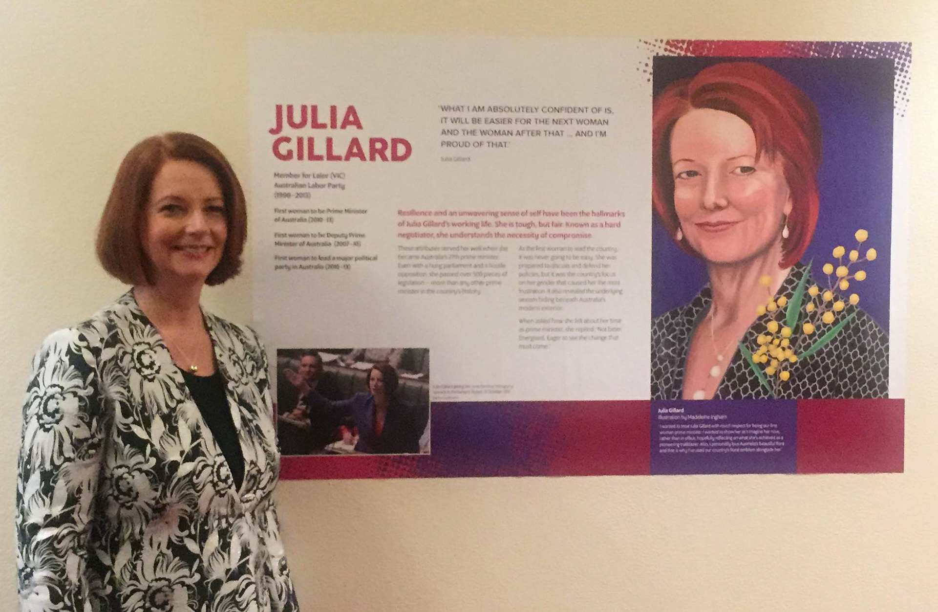 During the exhibition "Breaking Through: celebrating 75 years of women in federal parliament" 2018