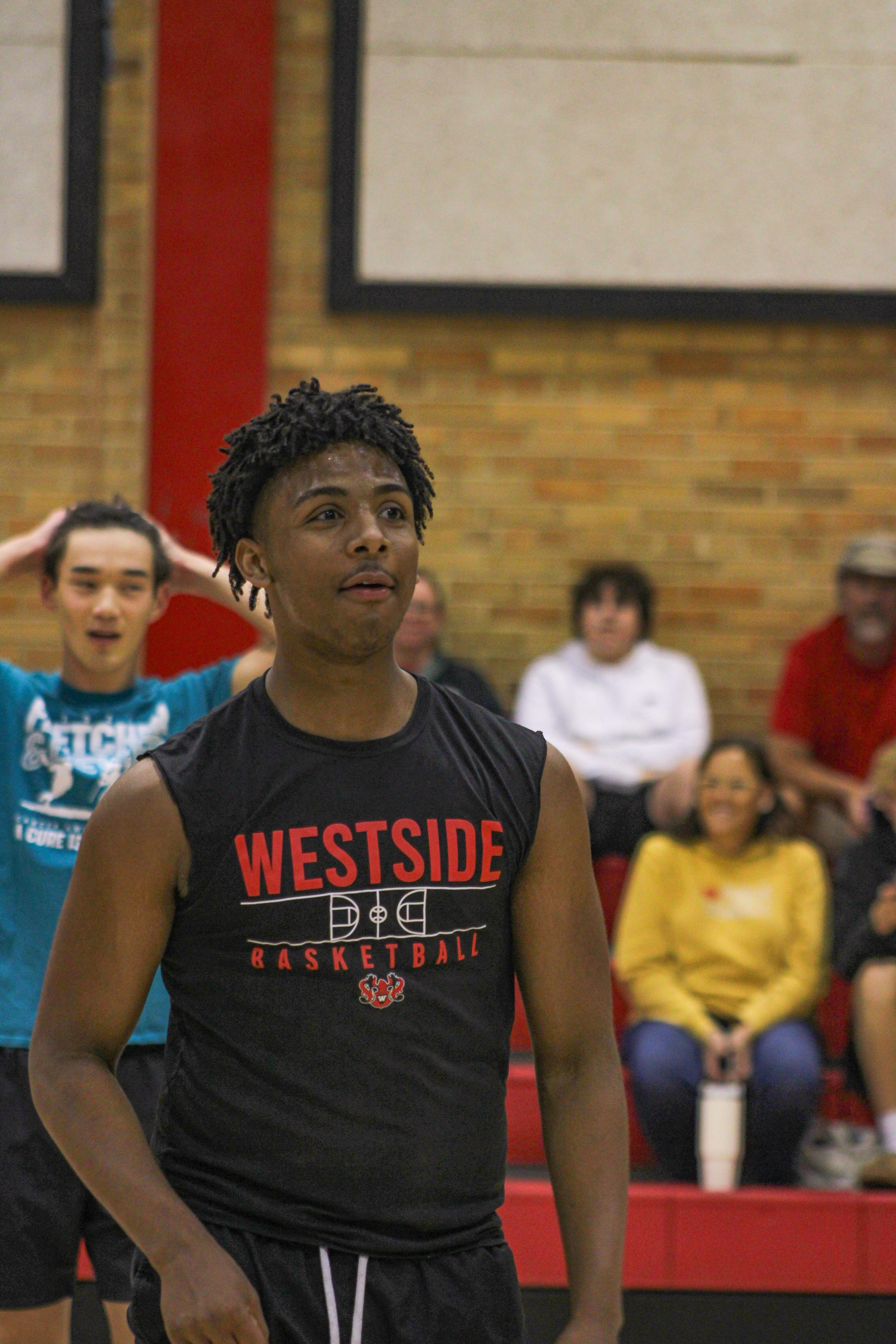 Junior Adam Richard reacts to an 'unfair' call by the student refs.