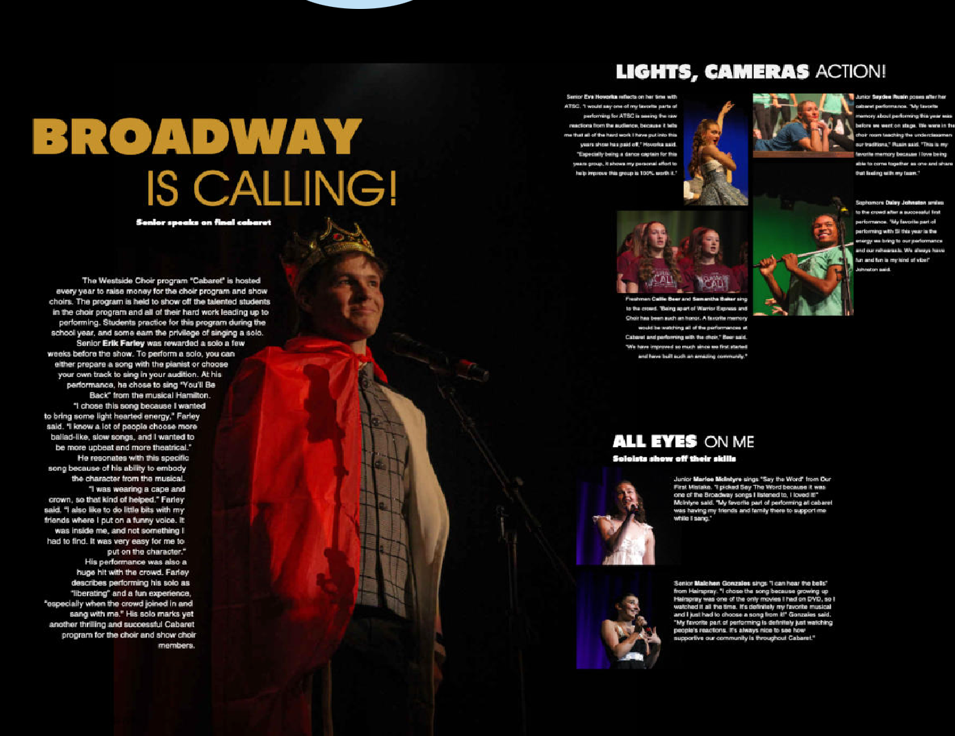 Spread in the 2024/2025 Shield Yearbook, Cabaret Night