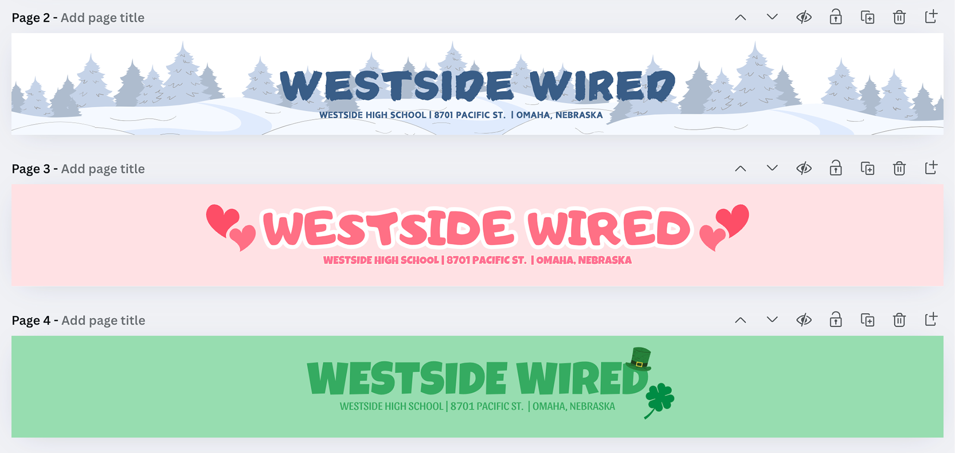 Wired banners created for January, February and March