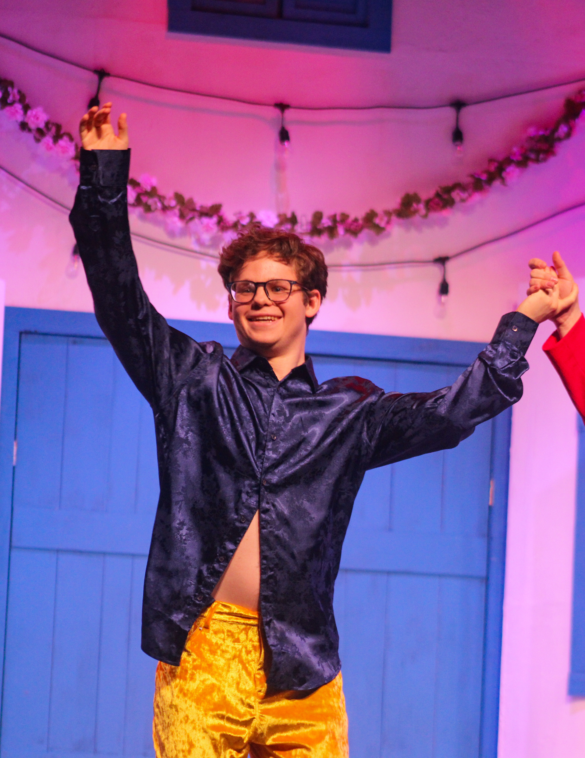 Junior Cole Burring bows during the final show of Westside's Mamma Mia: The Musical.