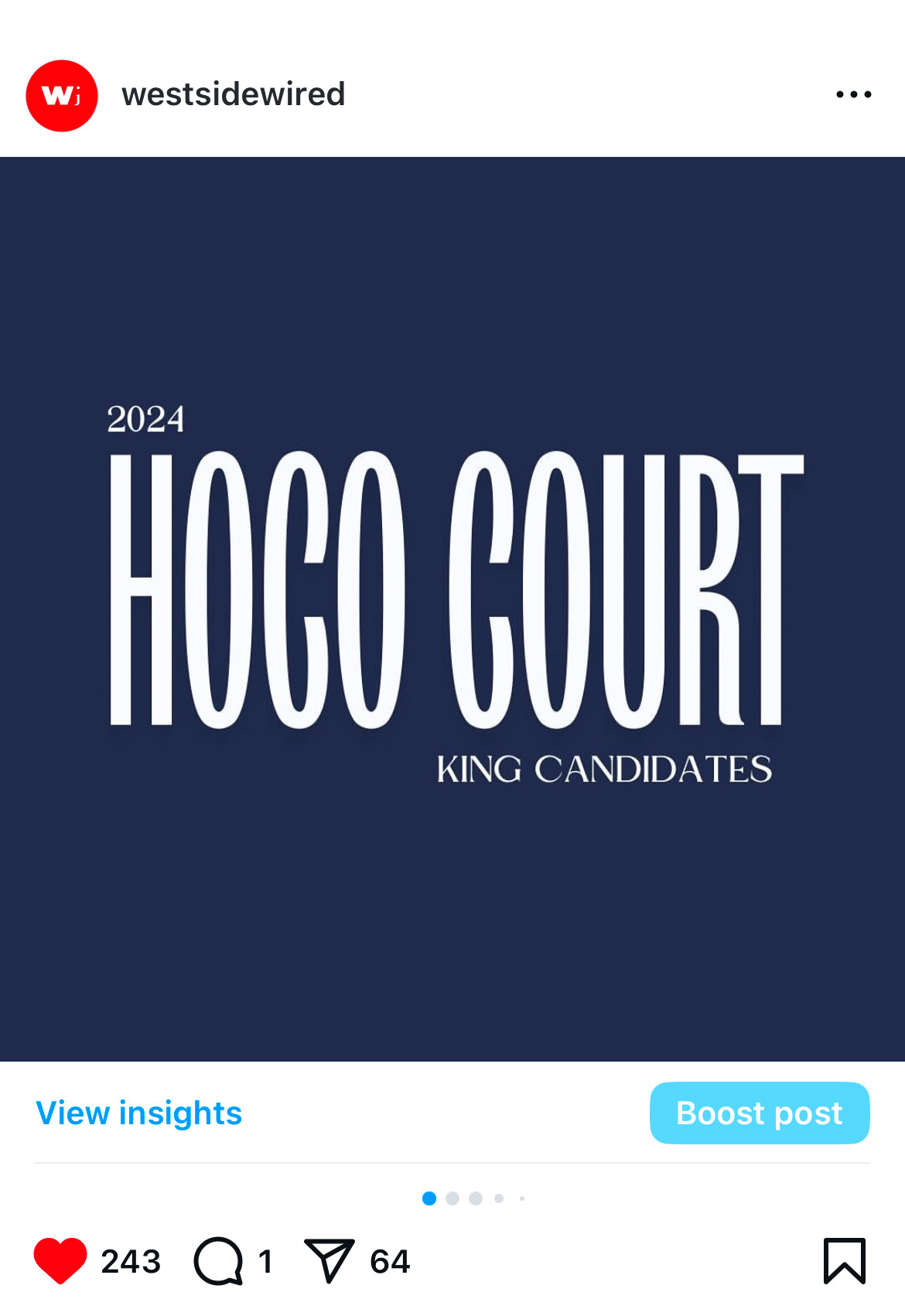After the 2024 Homecoming Court was announced, I created a post with every candidate. I did separate posts for Kings and Queens.