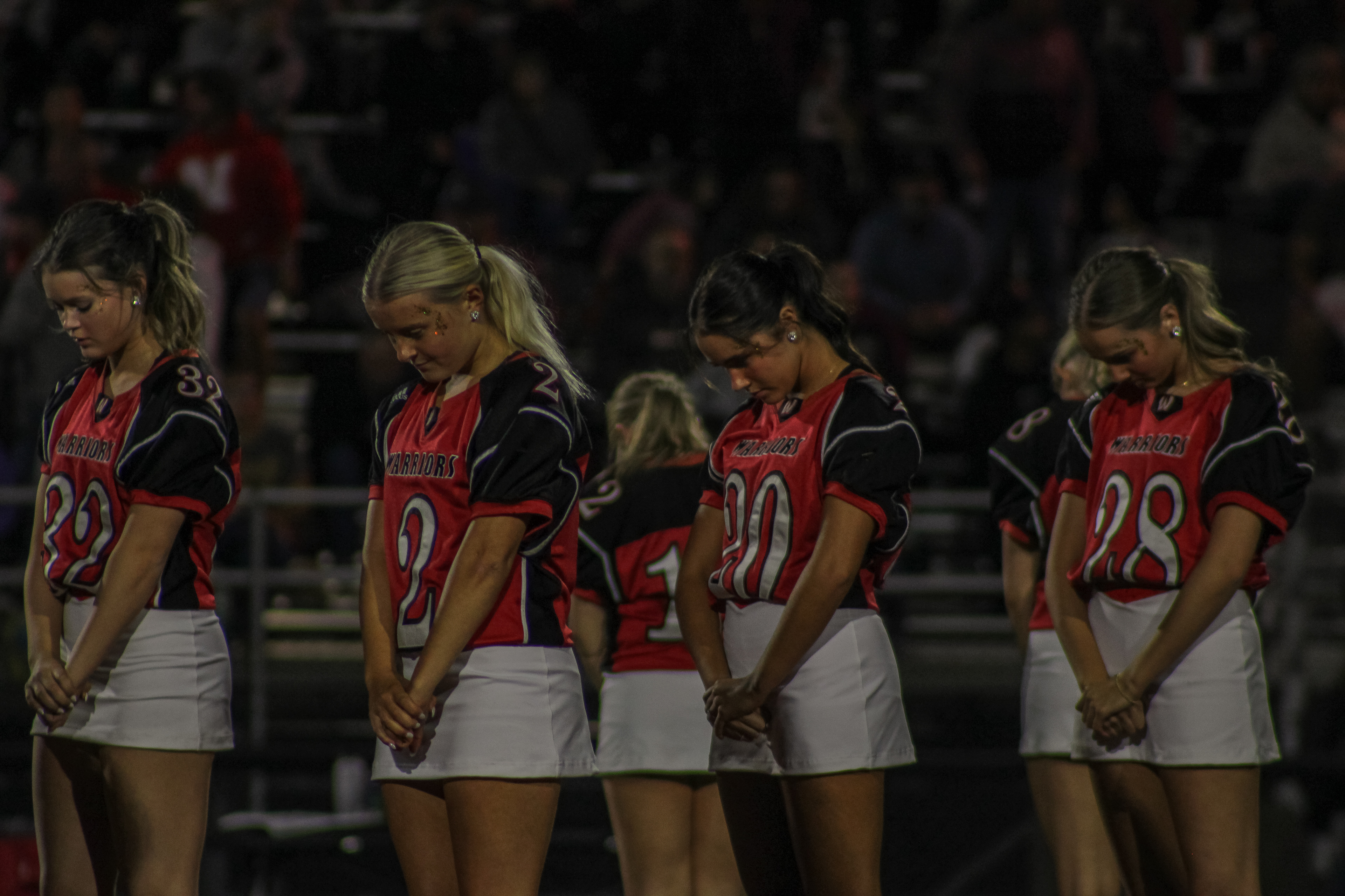 The Varsity Dance Team begins their half-time dance.