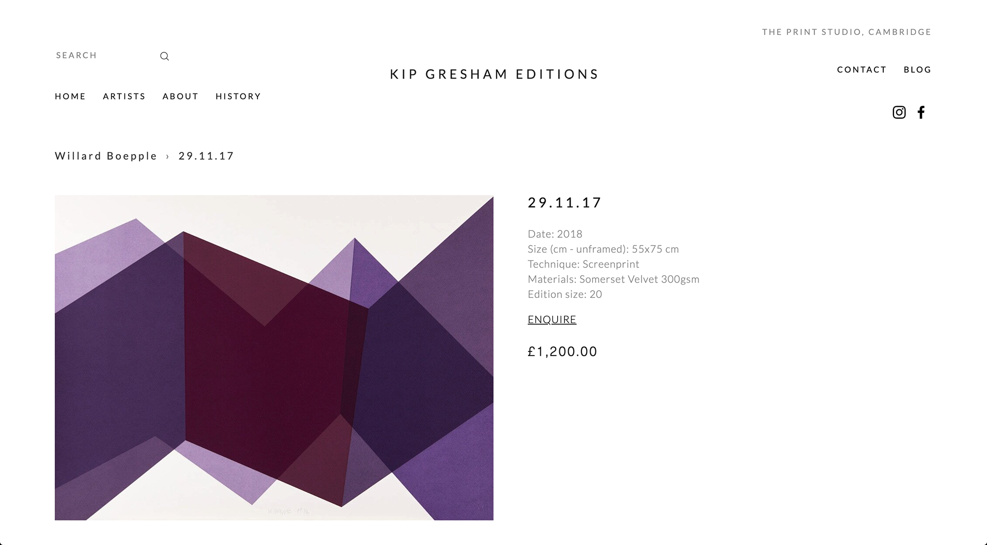 Kip Gresham Editions website redesign image page