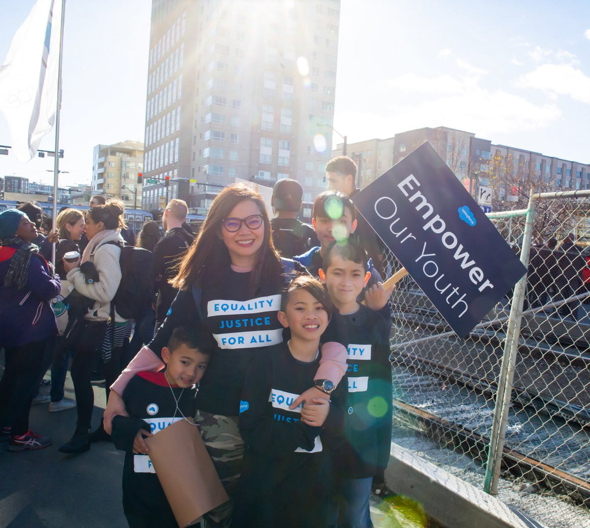 Group marching during MLK Parade