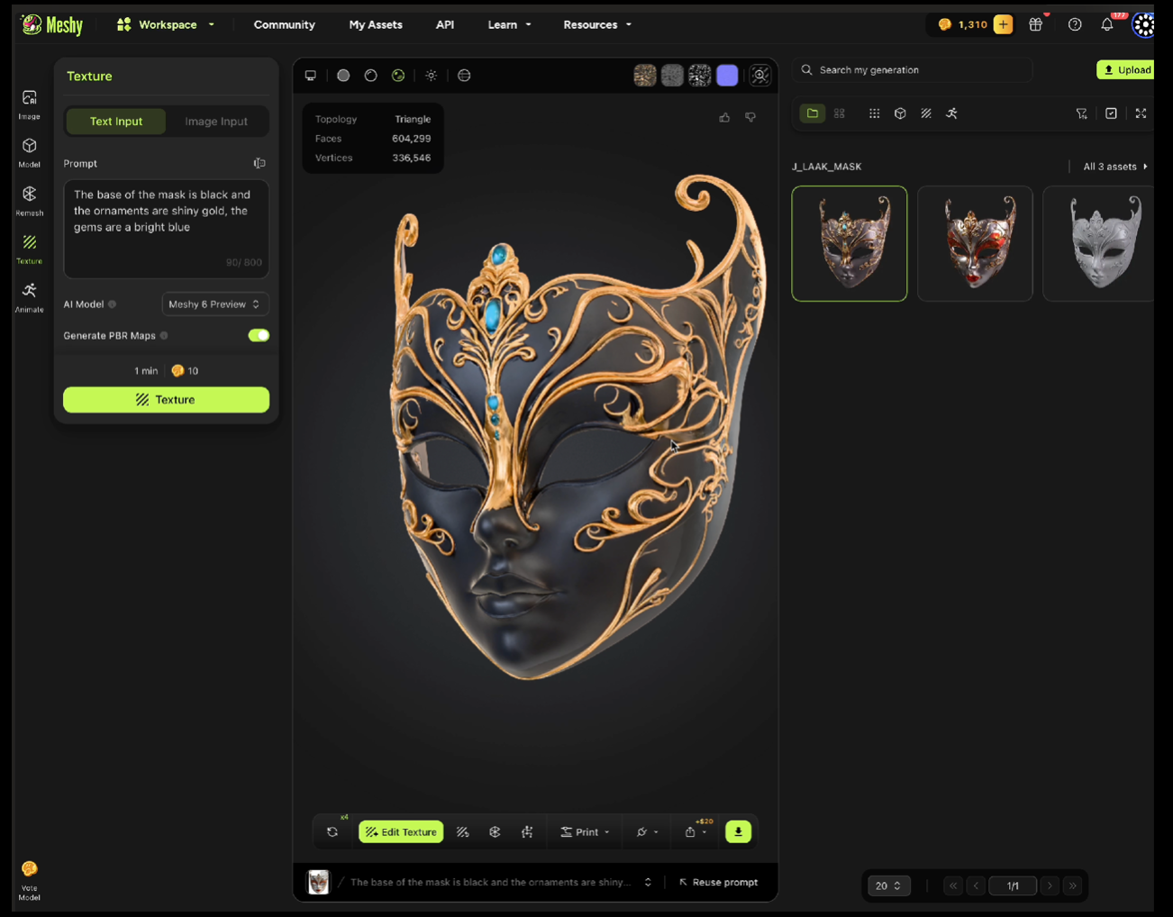 an image of a novel exploration of using 2d image to 3d mesh workflow using AI enhanced tools and material surface details using SideFX Houdini