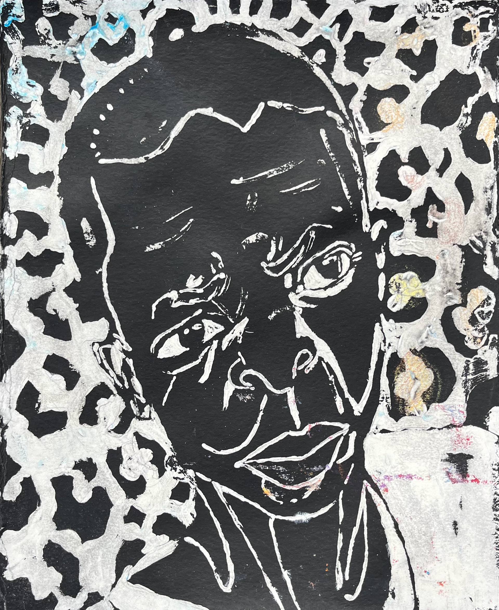 old child in the congo. india ink on paper. 2024