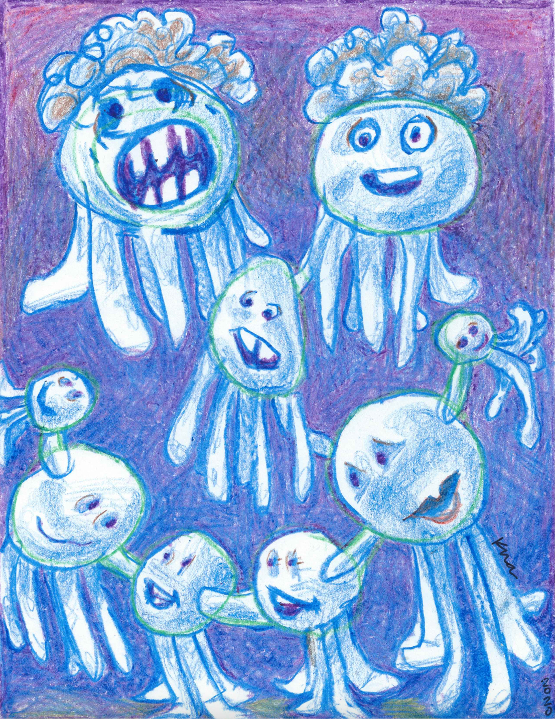 gang's all here. crayon, 2019