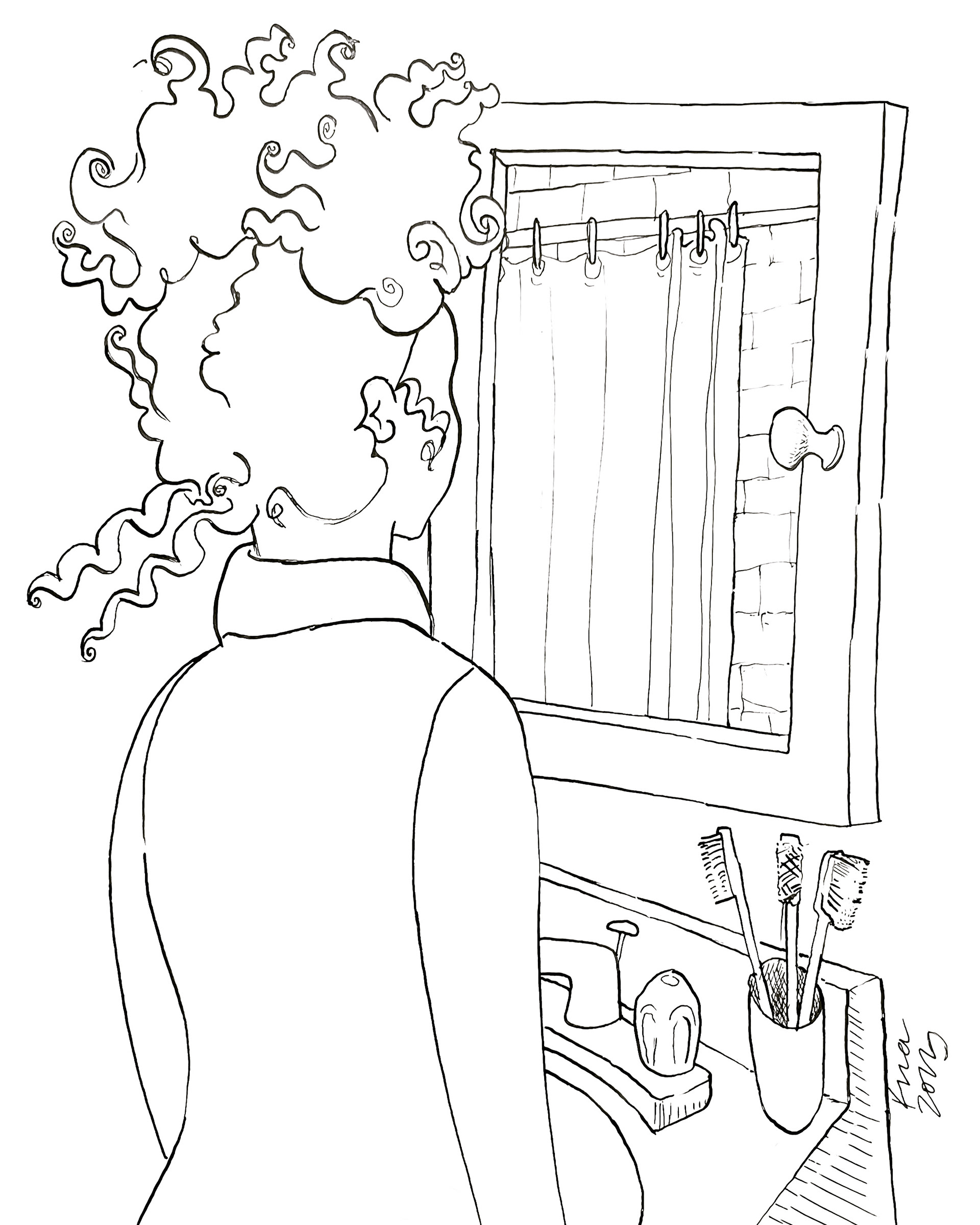 self portrait. ink. 2023