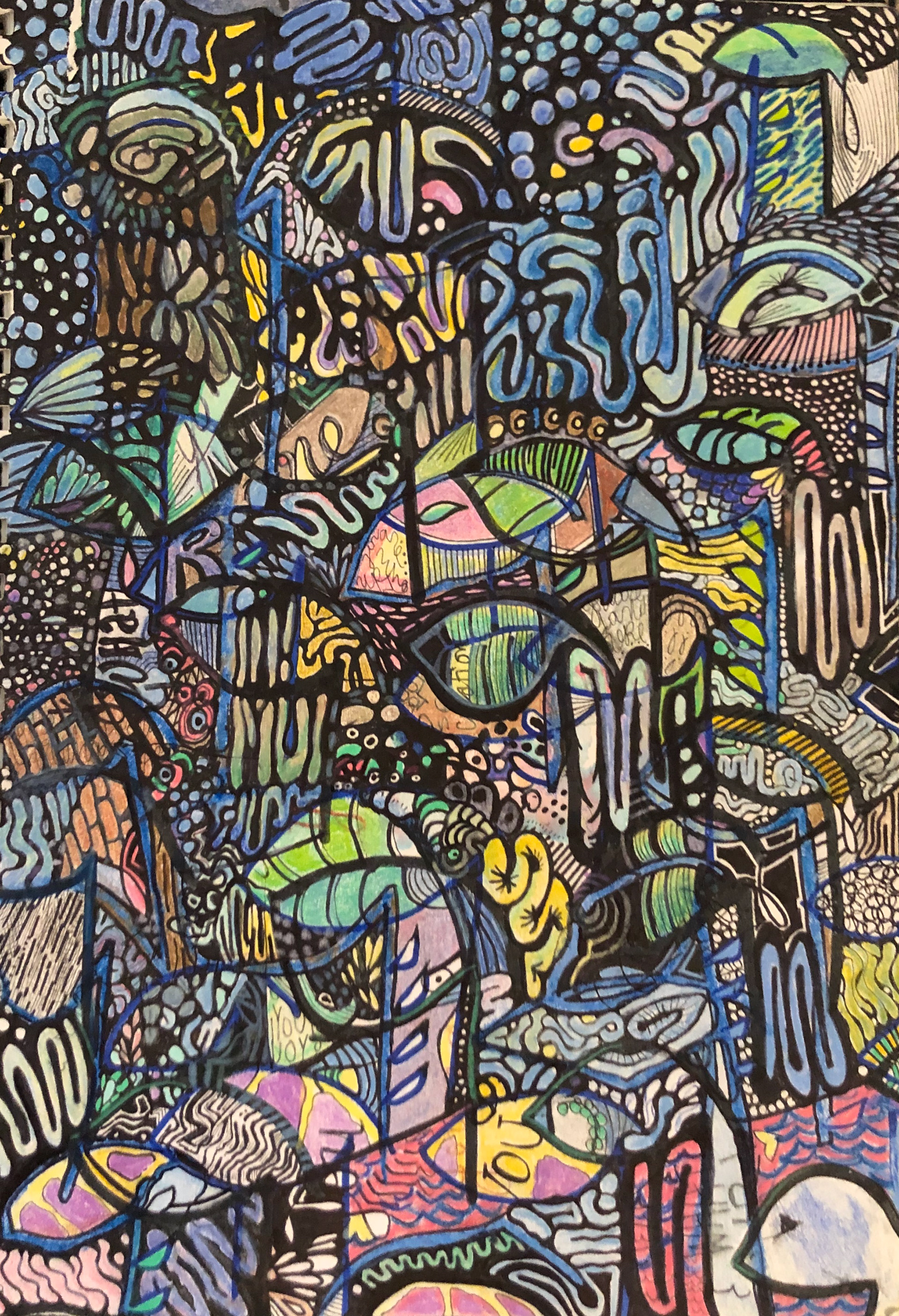 the pond. colored pencil, 2018