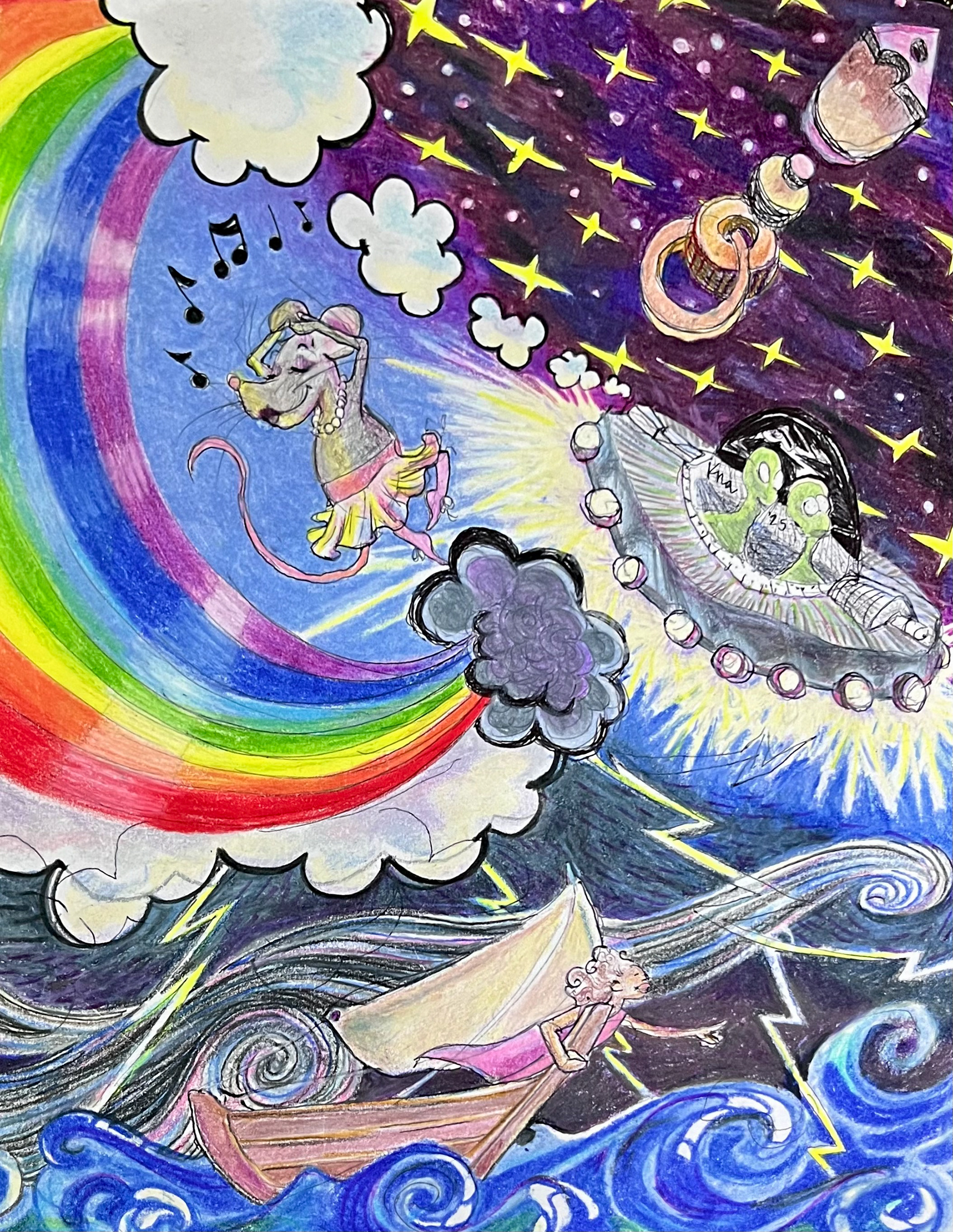time. colored pencil 2025