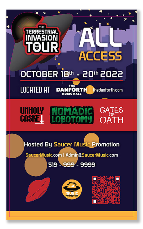Event Pass with Custom Die Cut Line - Back