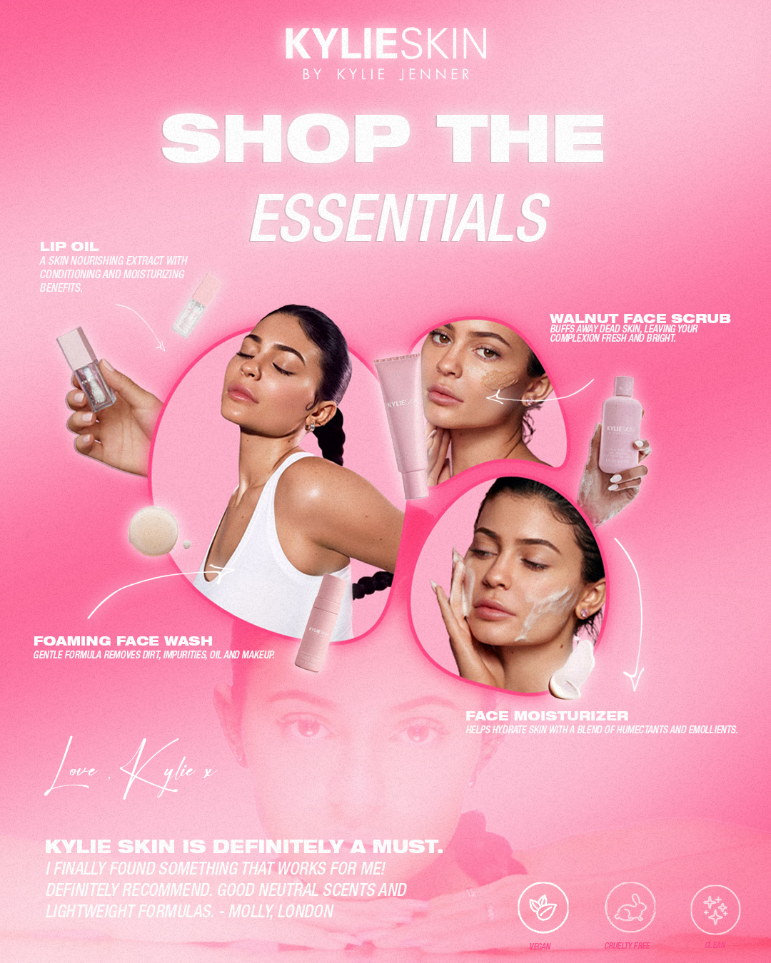 Kylie Skin concept poster, Images from Kylie Jenner Cosmetics.