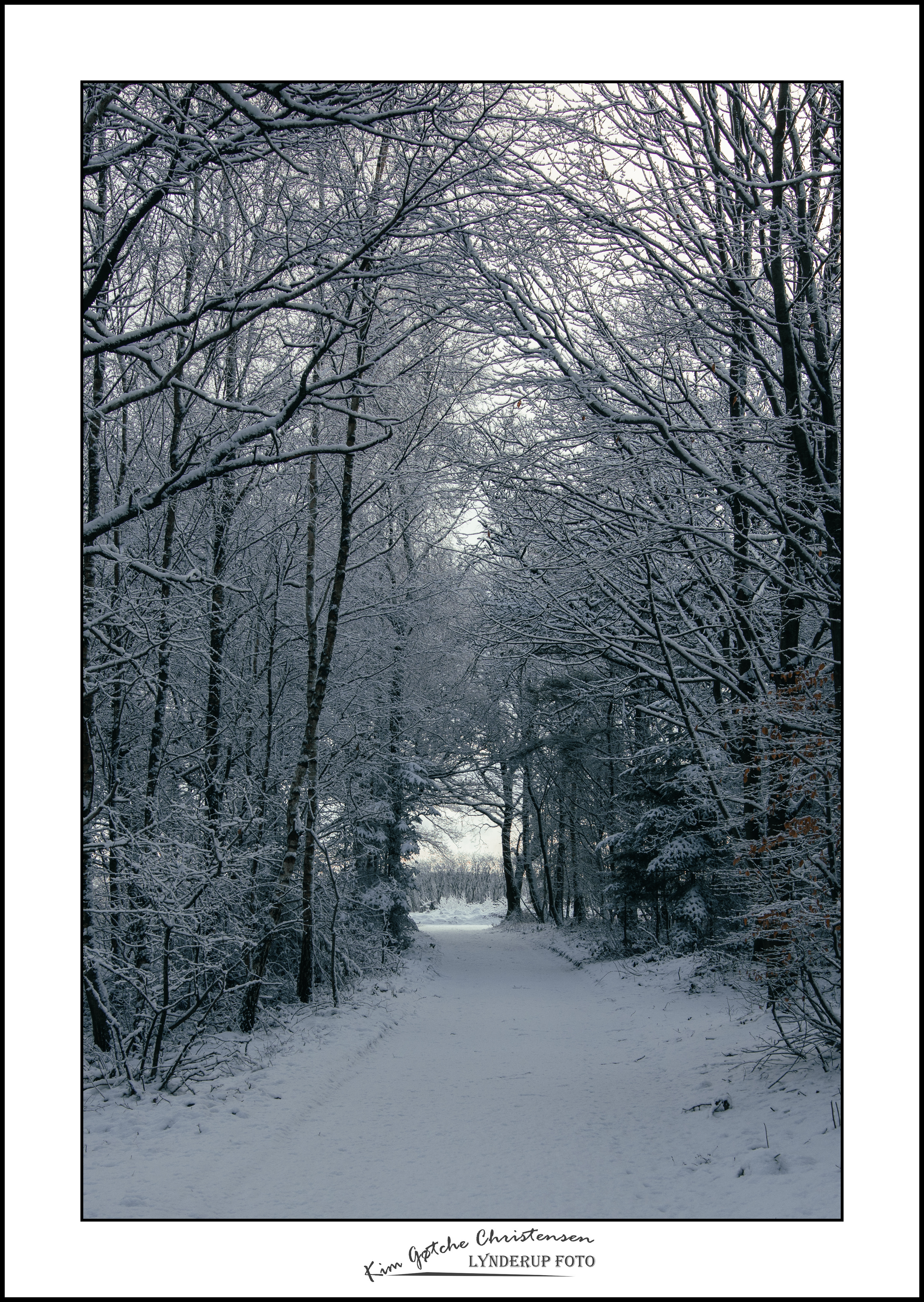 Sneklædt vej i Lynderup.