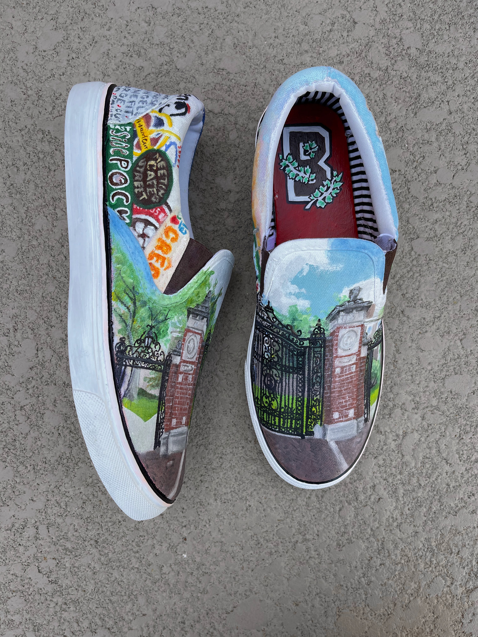 One side of the shoe features some of my favorite eateries on Thayer St.