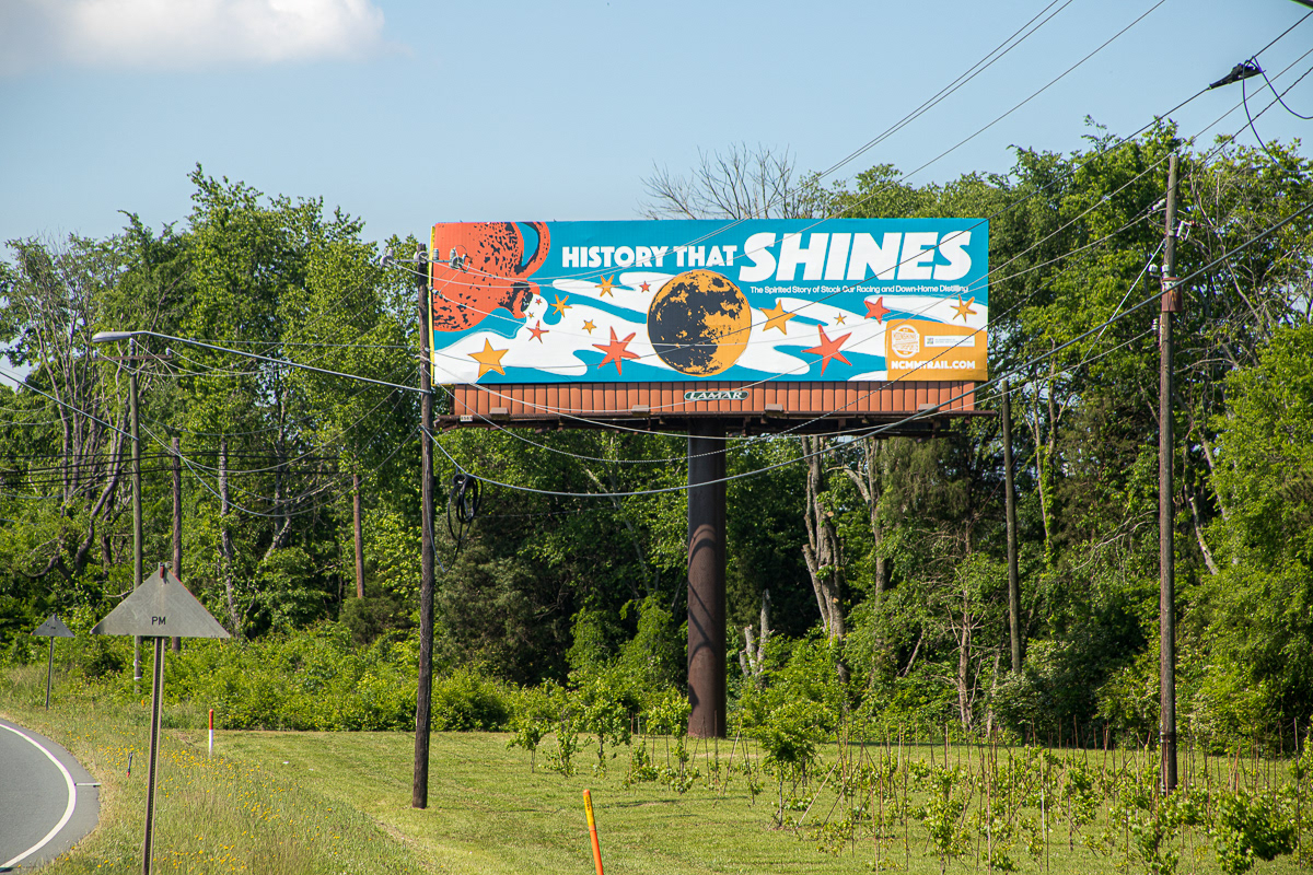 Moonshine Billboard near Charlotte Motor Speedway in Concord, NC