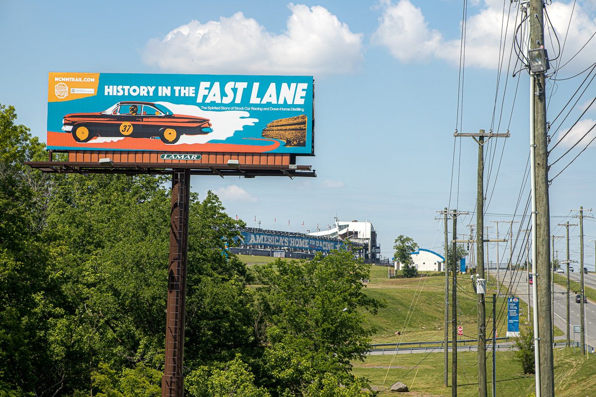 Motorsports Billboard outside Charlotte Motor Speedway in Concord, NC