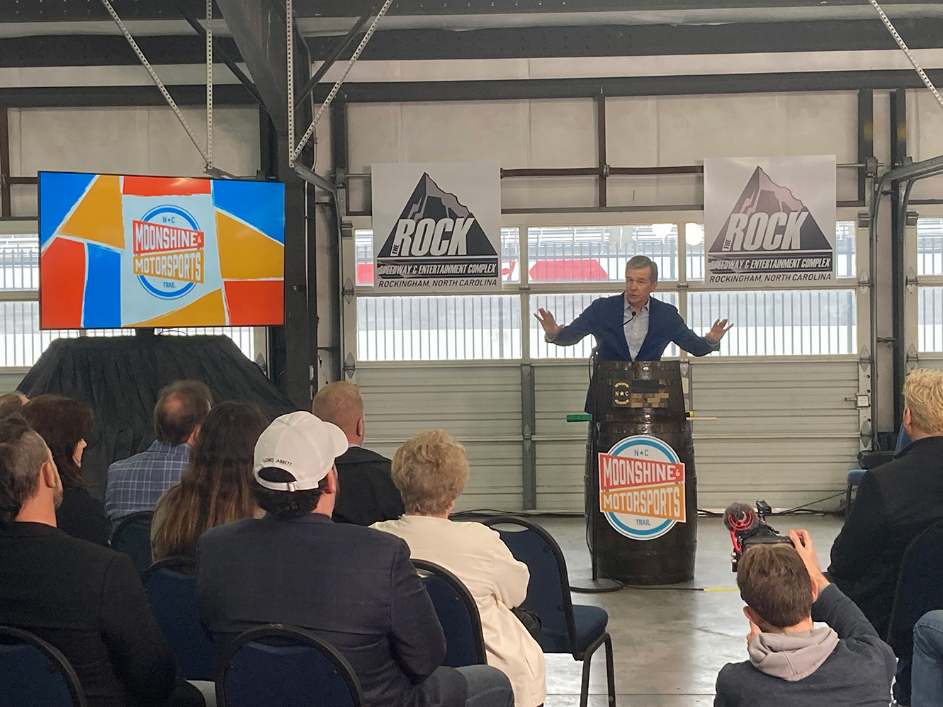 Governor of North Carolina, Roy Cooper delivering remarks