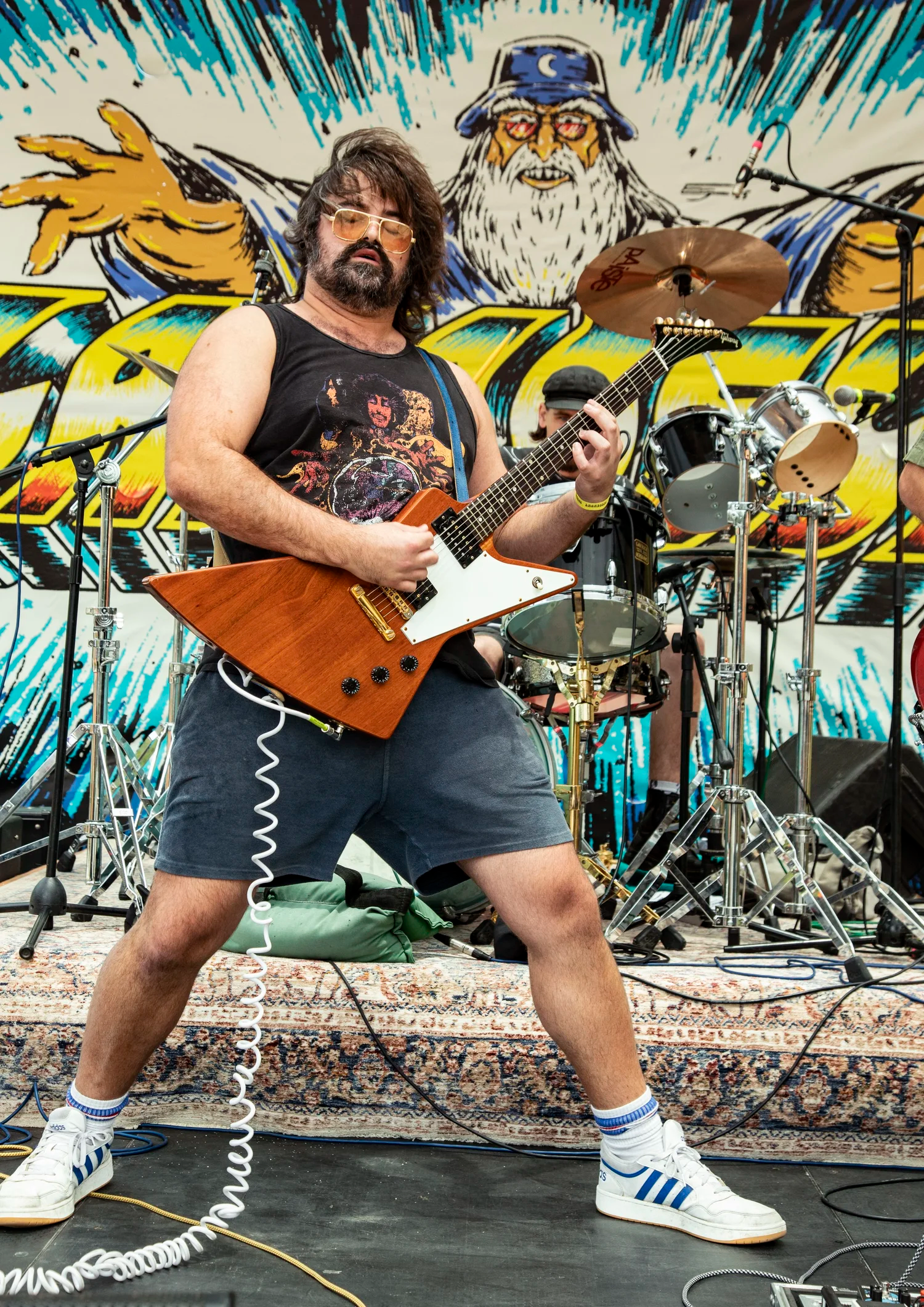 Me ripping in front of backdrop