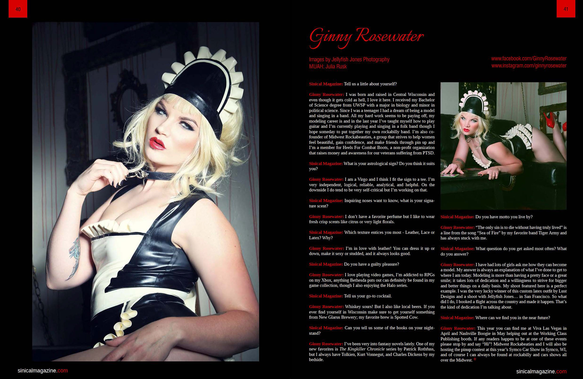 Spread in "Sinical Magazine" photographer: Jellyfish Jones