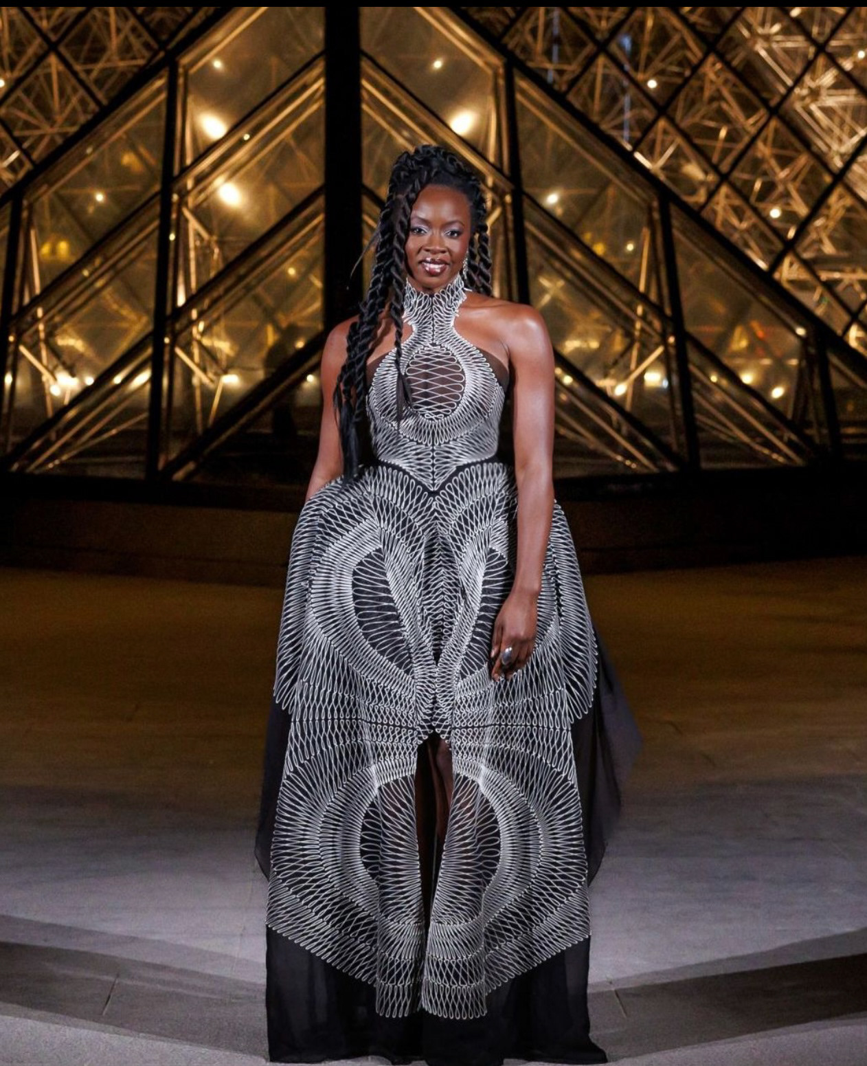 Danai Gurira illuminating the ‘Hypertube’ gown.