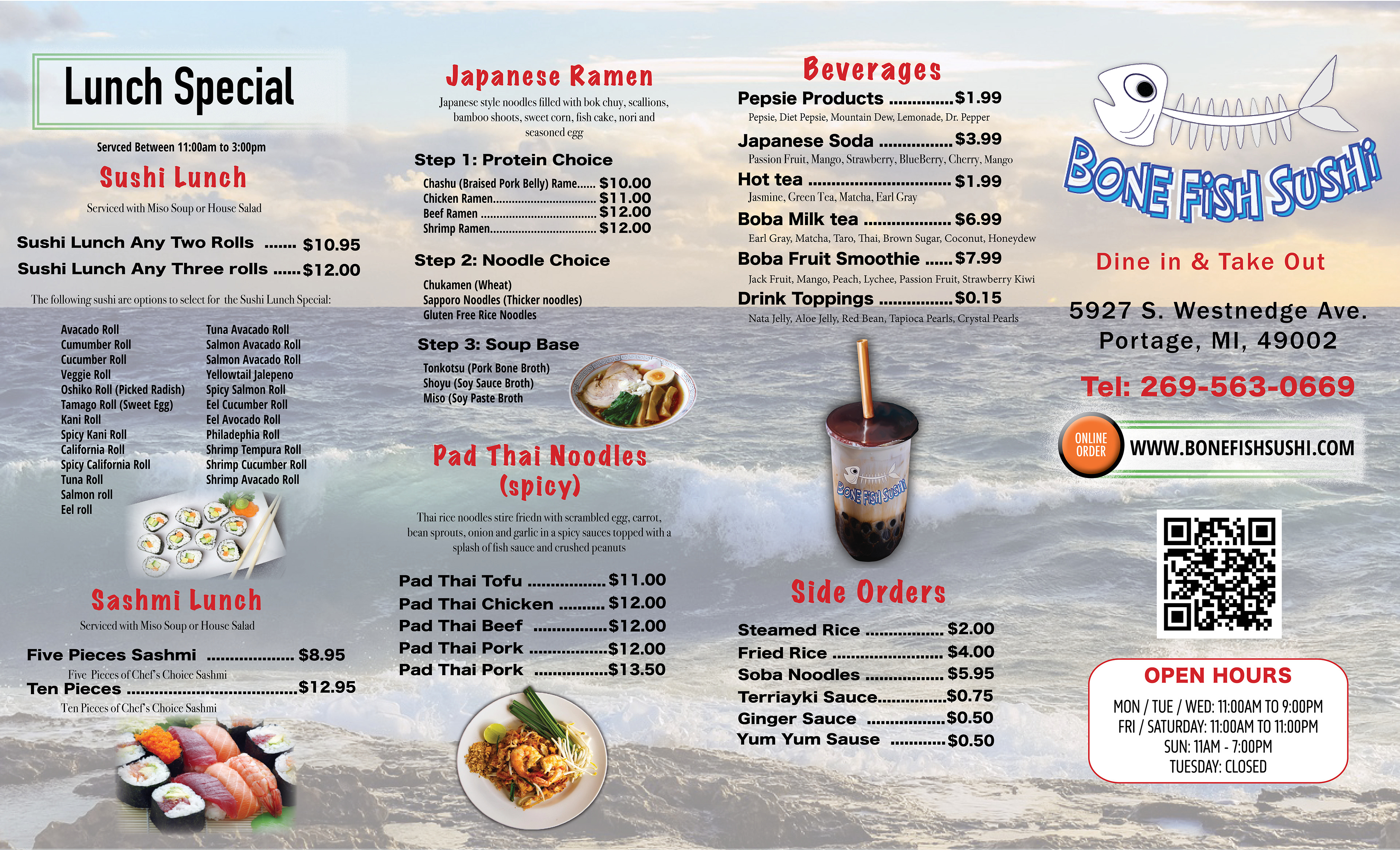 Bone Fish Sushi Brochure Brochure Menu