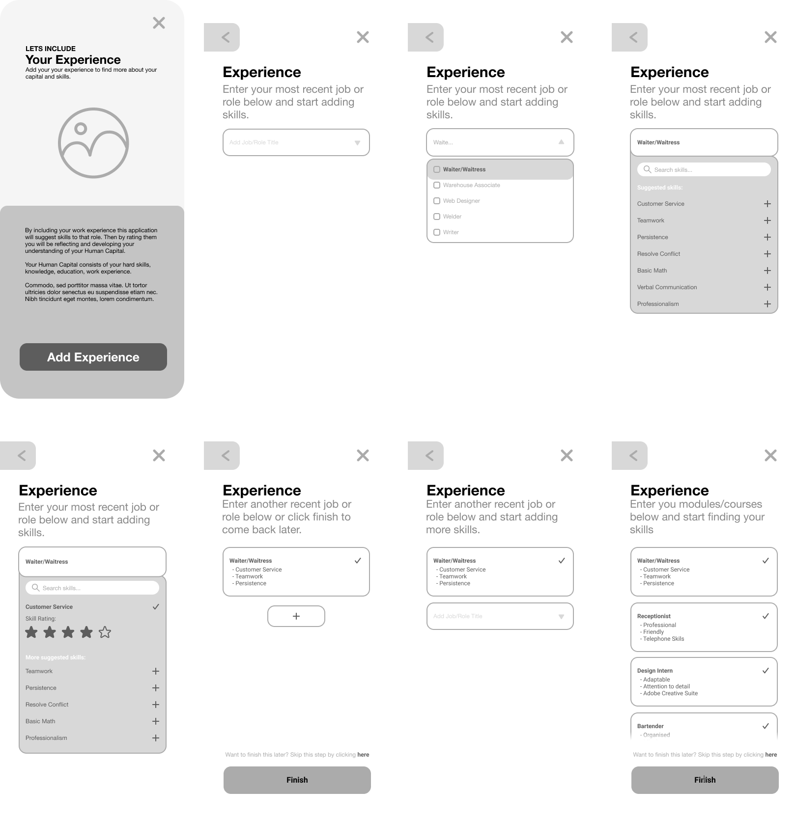 Add Experience Flow