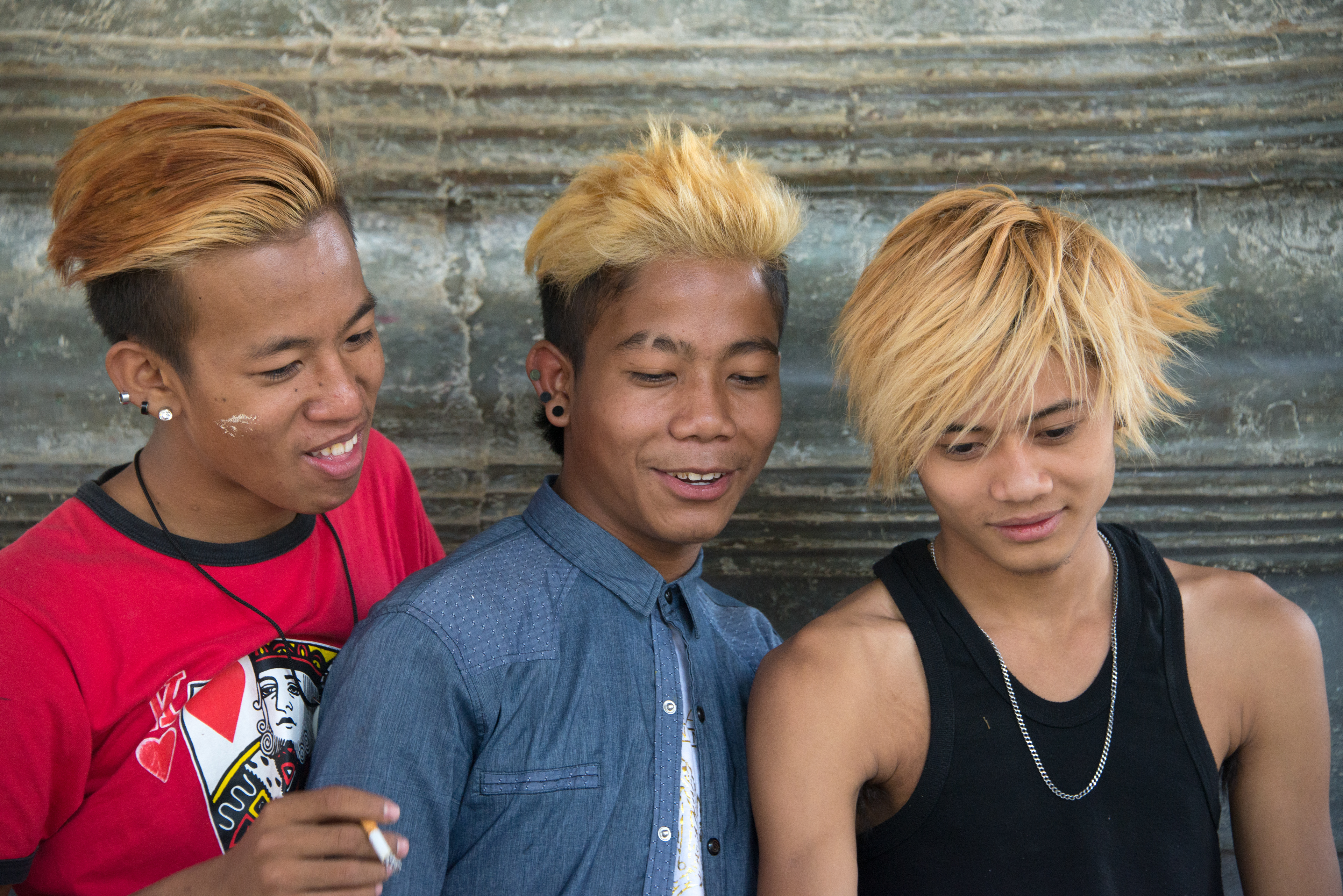 Boys Looking at Selfie