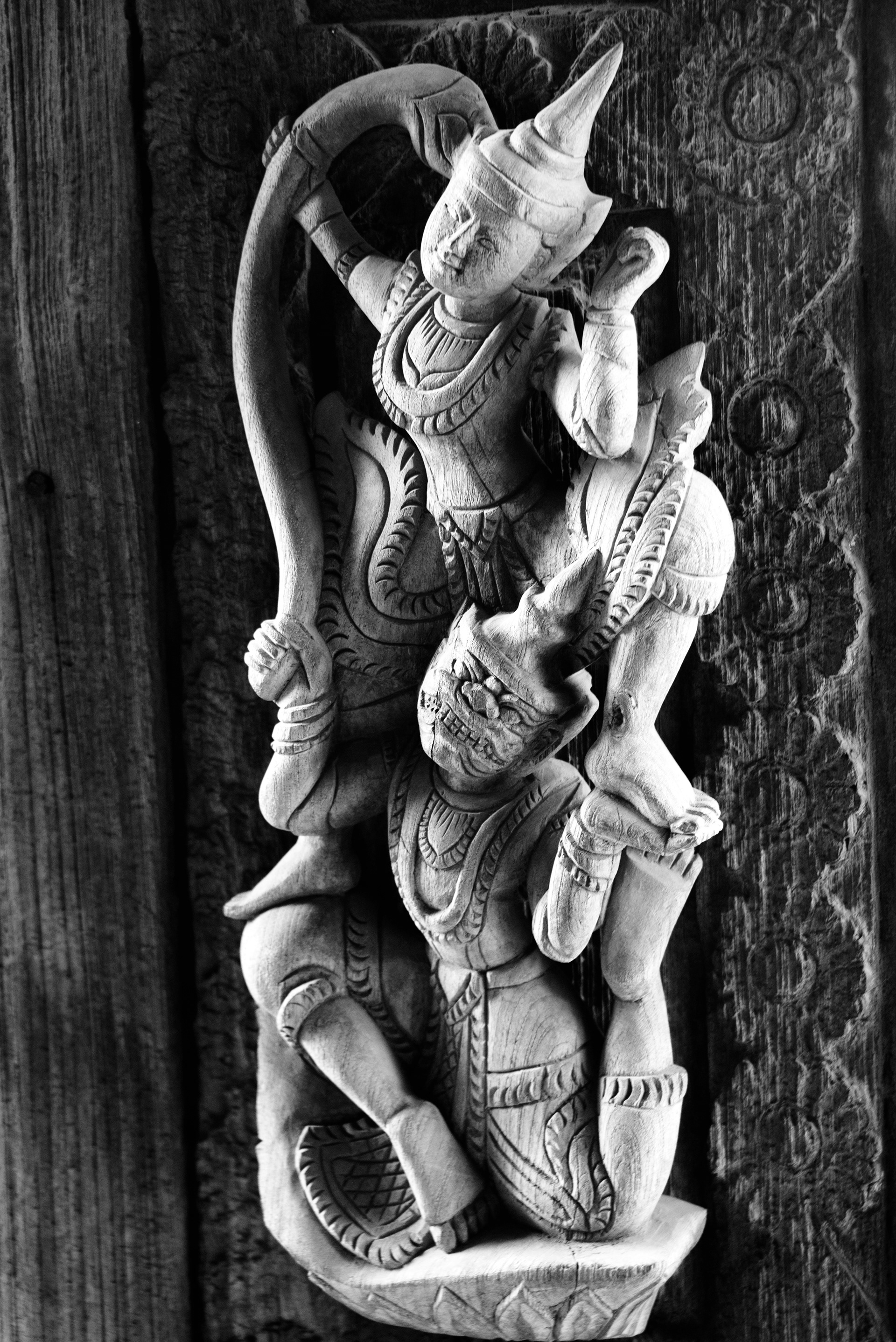 Teak Temple Carving
