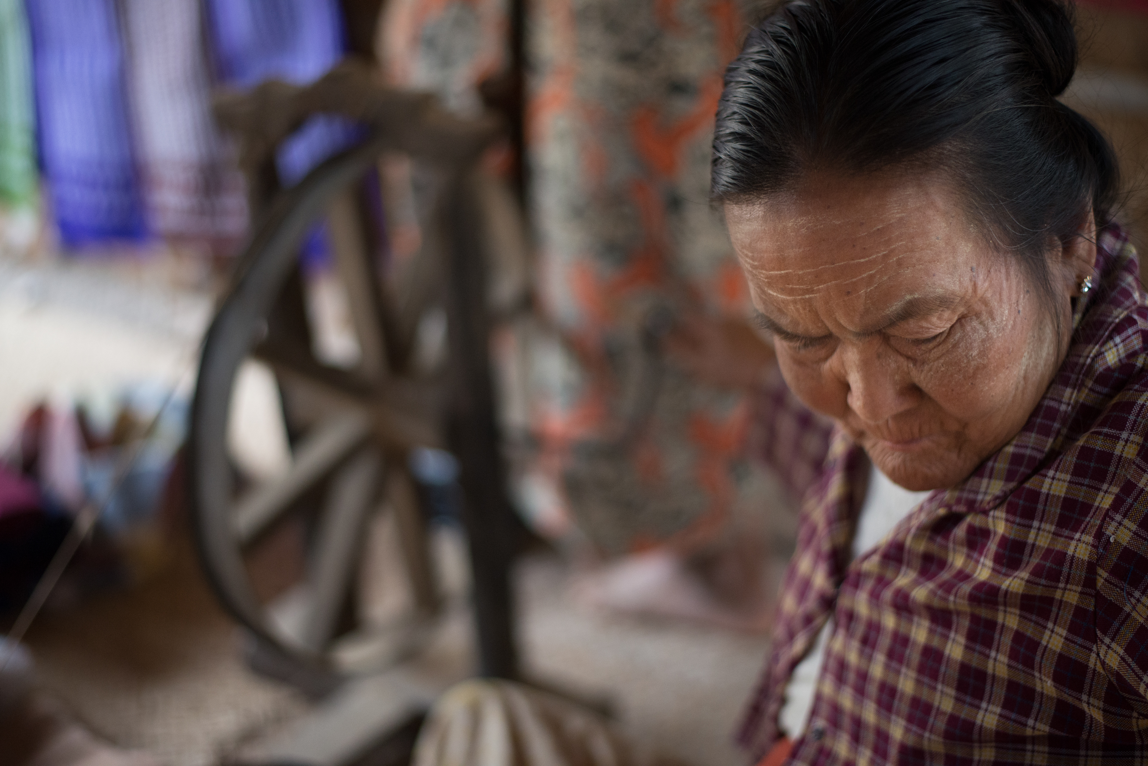 Woman Spinning Yarn