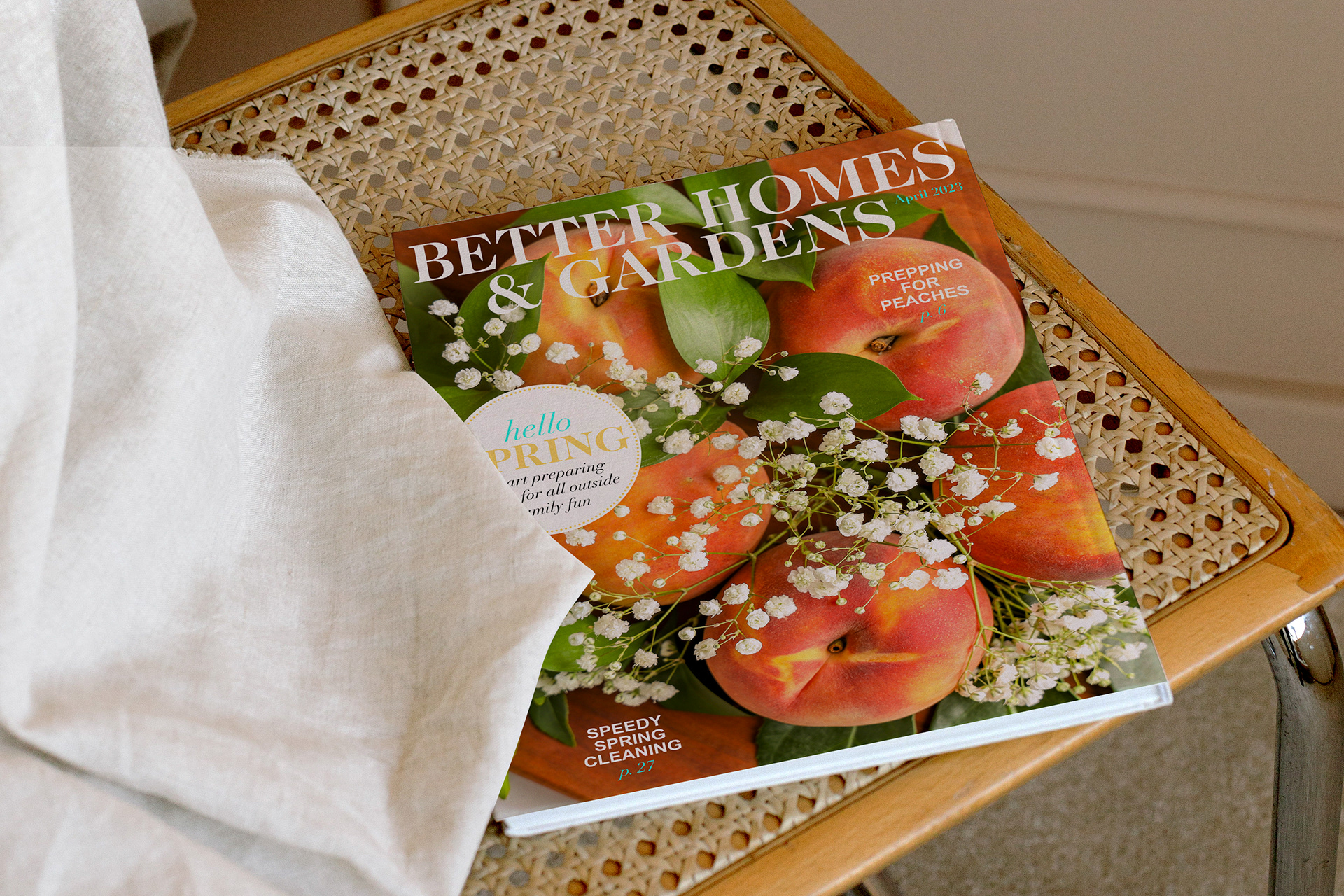 Mockup of Better Homes & Gardens magazine cover.