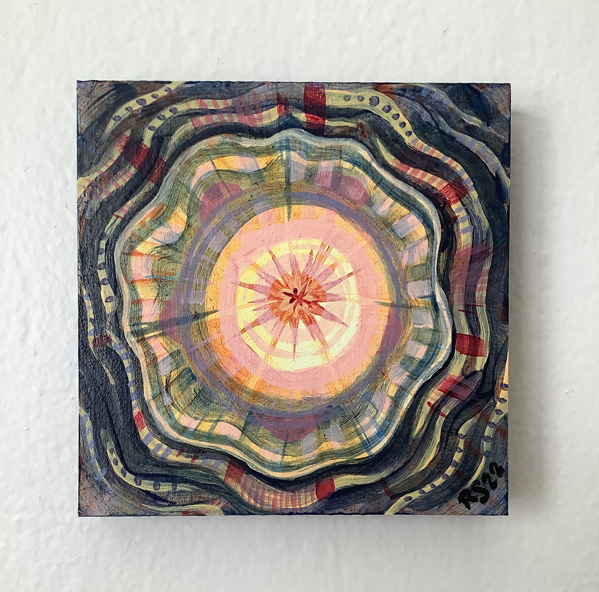 Super Nova, 6" x 6" acrylics on wood panel