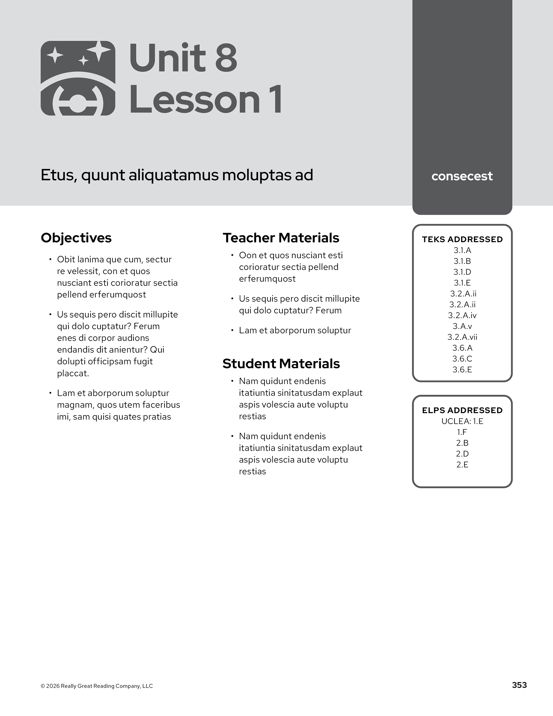 Example Lesson Layout