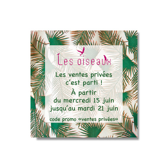 post FB pour la boutique Les Oiseaux