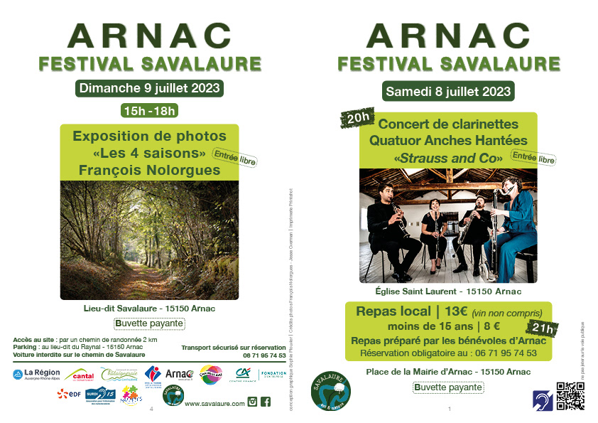 Programme festival Savalaure 2023 - 4 pages
