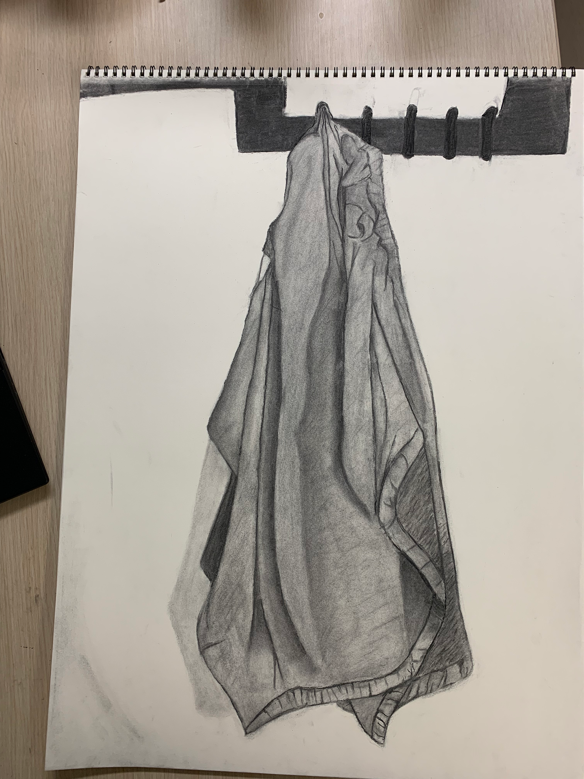 Cloth study done with charcoal