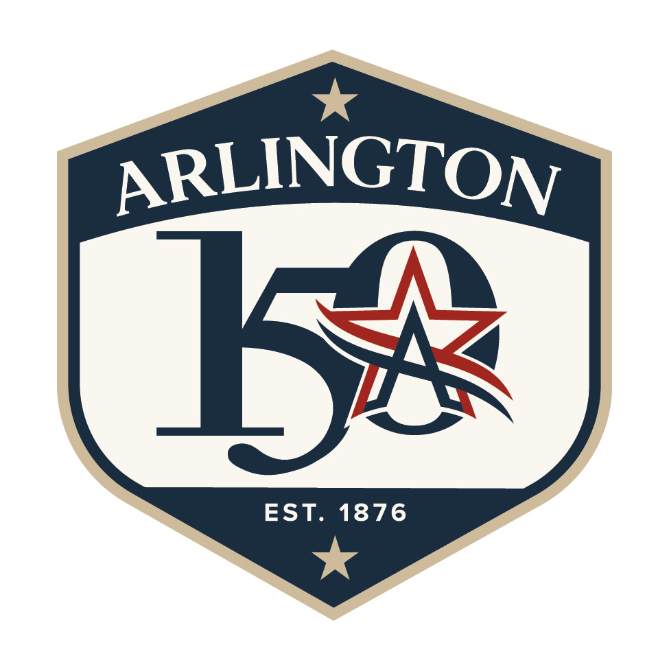 Sticker set from 150 years in Arlington