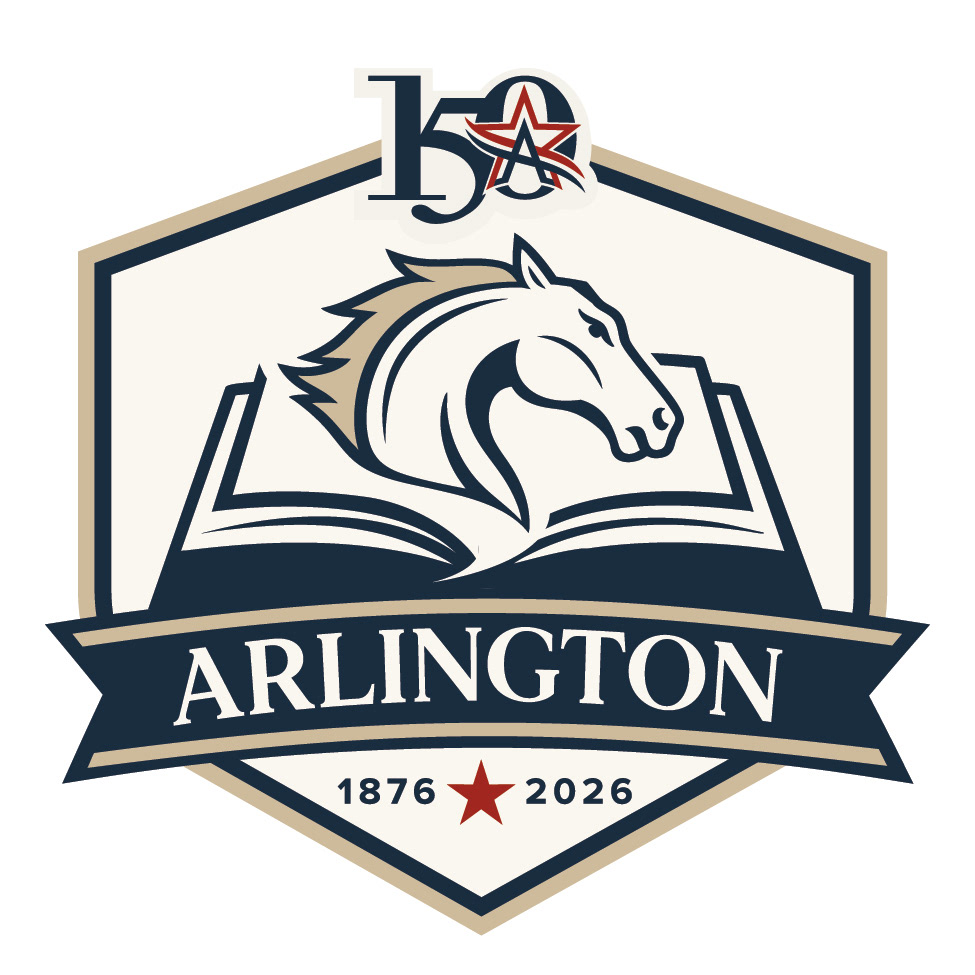Sticker set from 150 years in Arlington