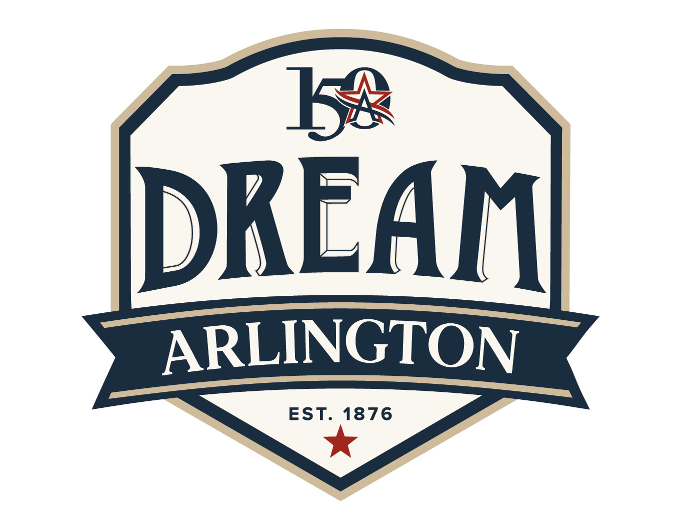 Sticker set from 150 years in Arlington