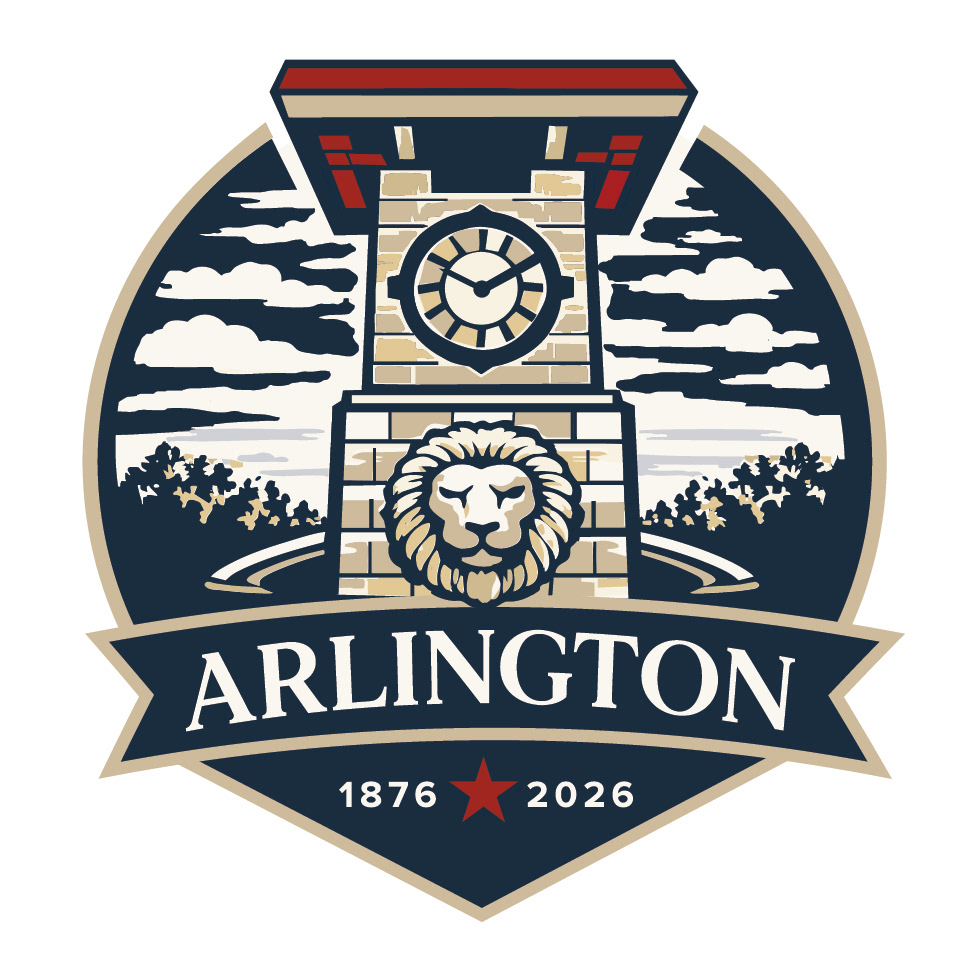 Sticker set from 150 years in Arlington