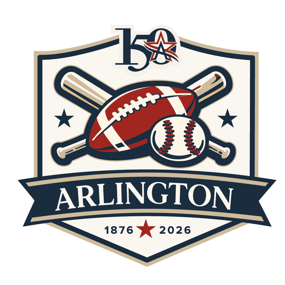 Sticker set from 150 years in Arlington